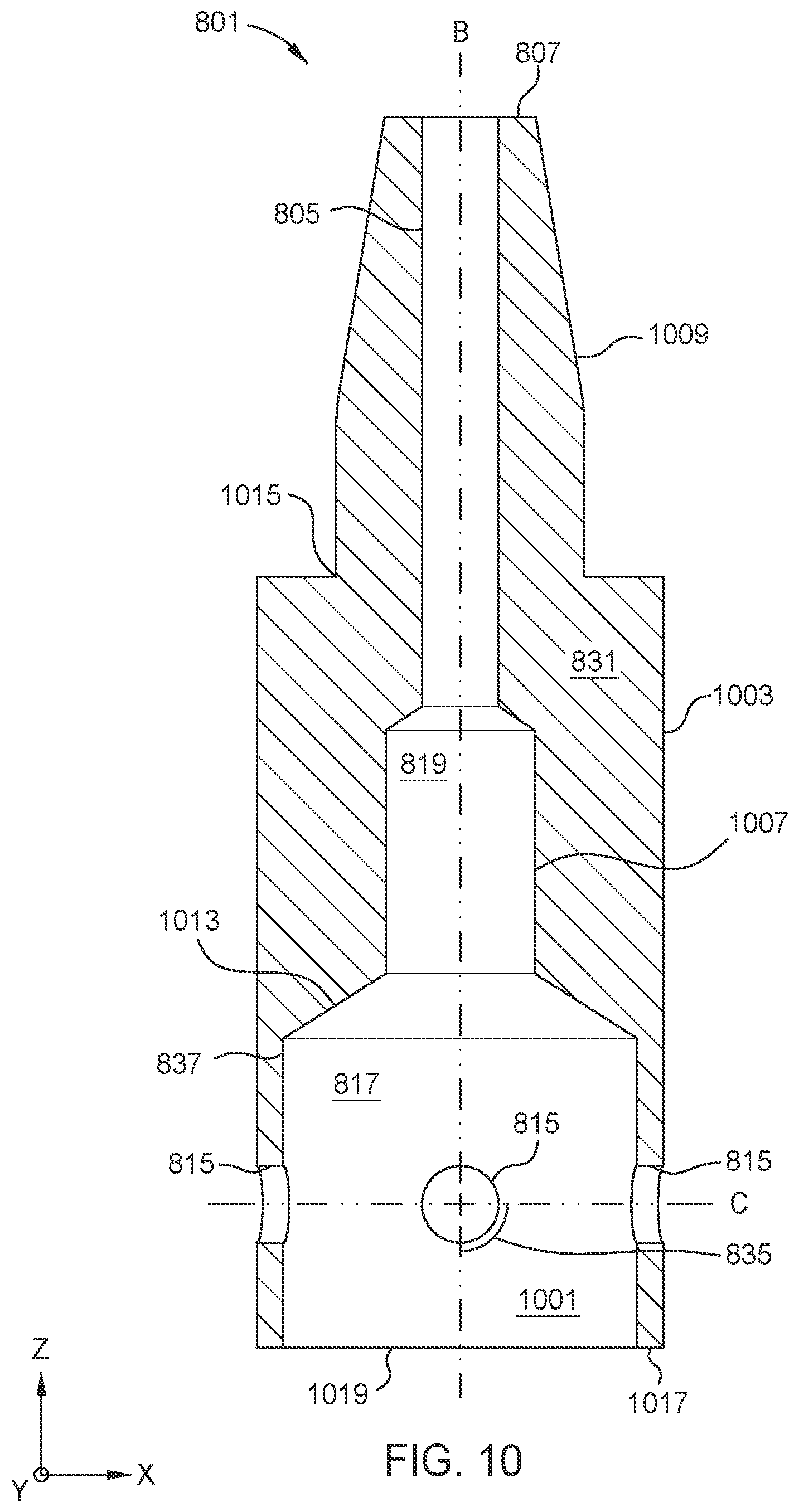 Patent US12622208 Figure 11 – Droplet jet nozzle design