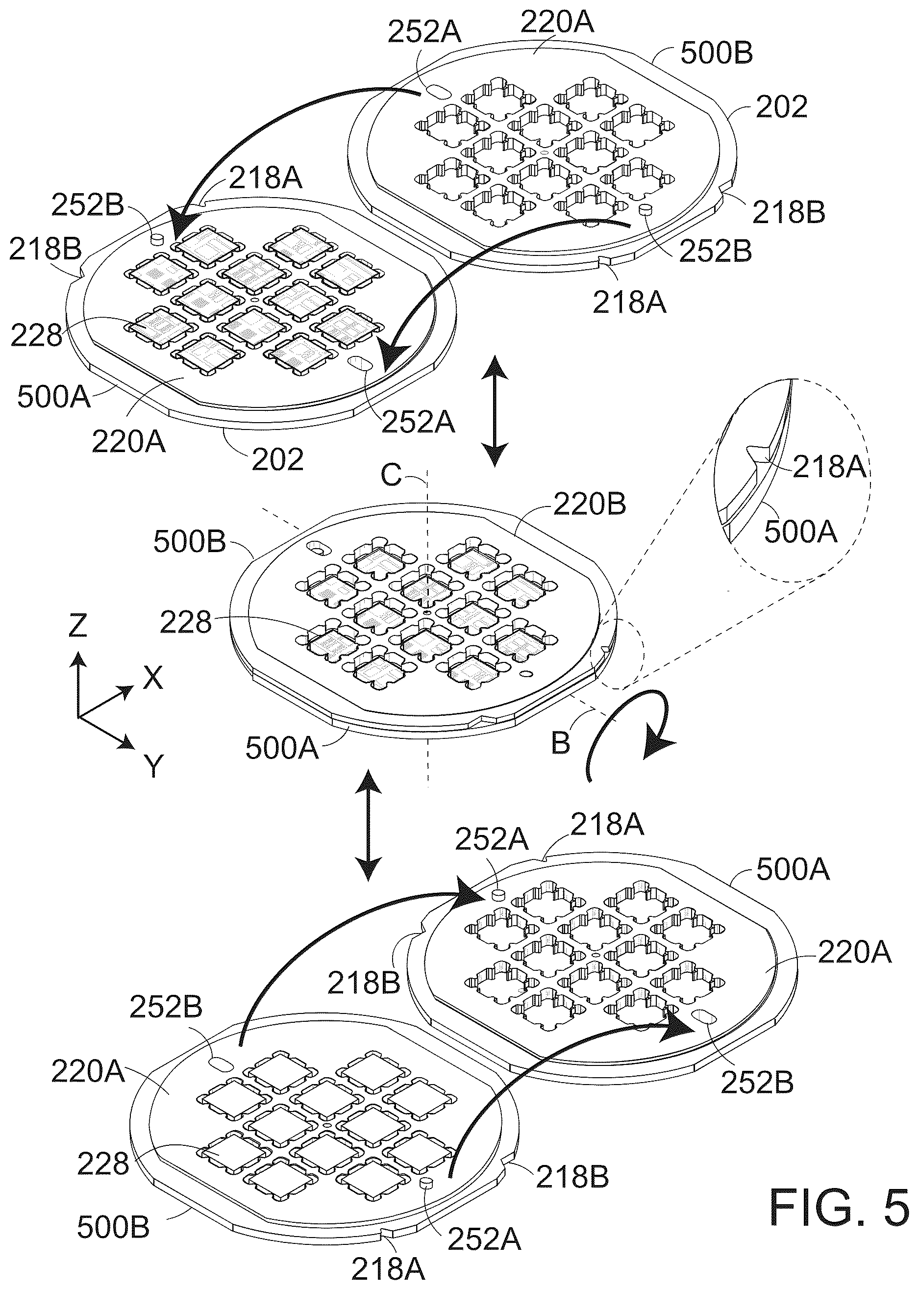 Patent US12622222 Figure 5 – Apparatus for processing of singulated dies and methods for using the same