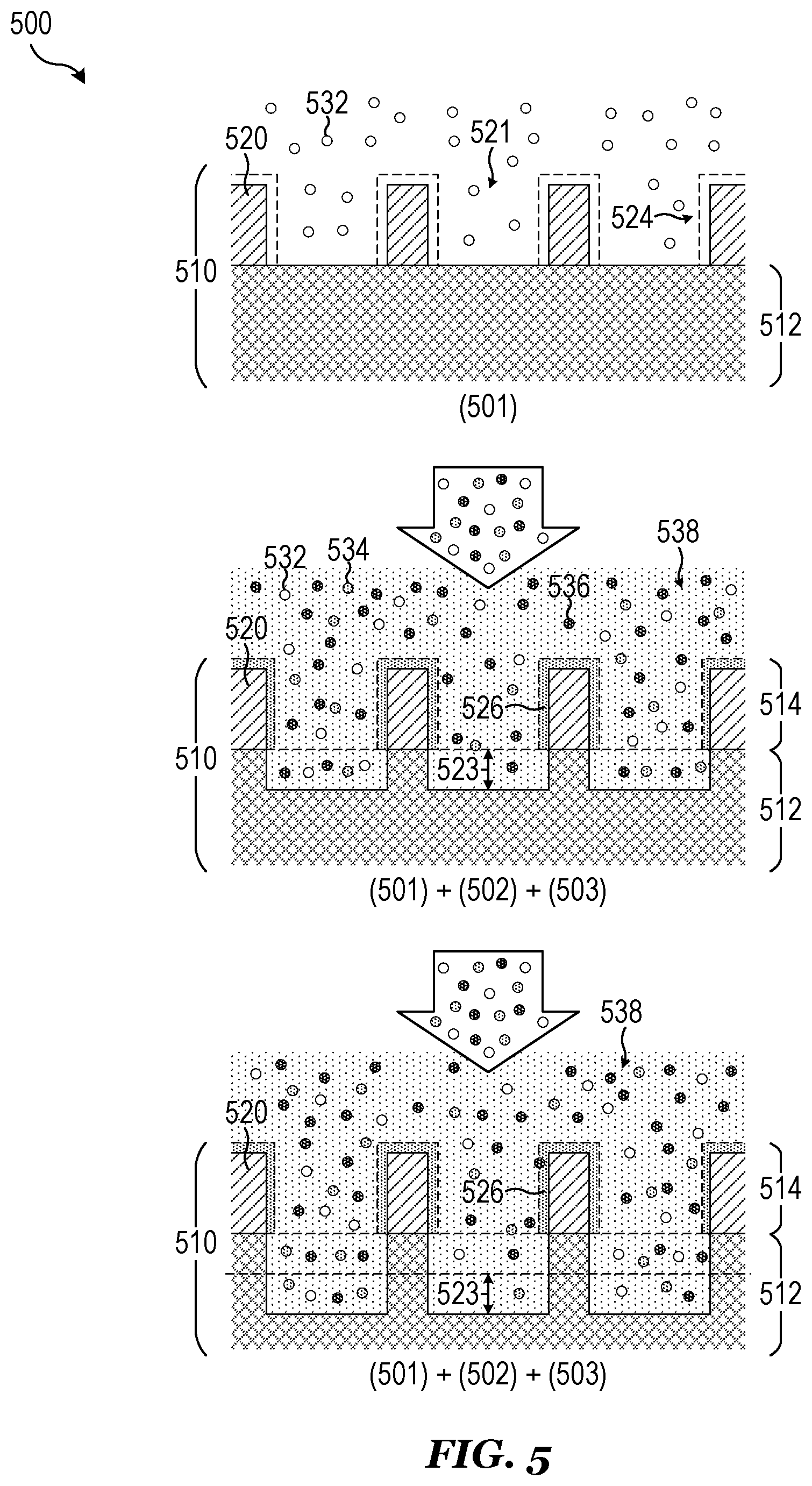 Patent US12622234 Figure 5 – Selective in-situ carbon-based mask protection