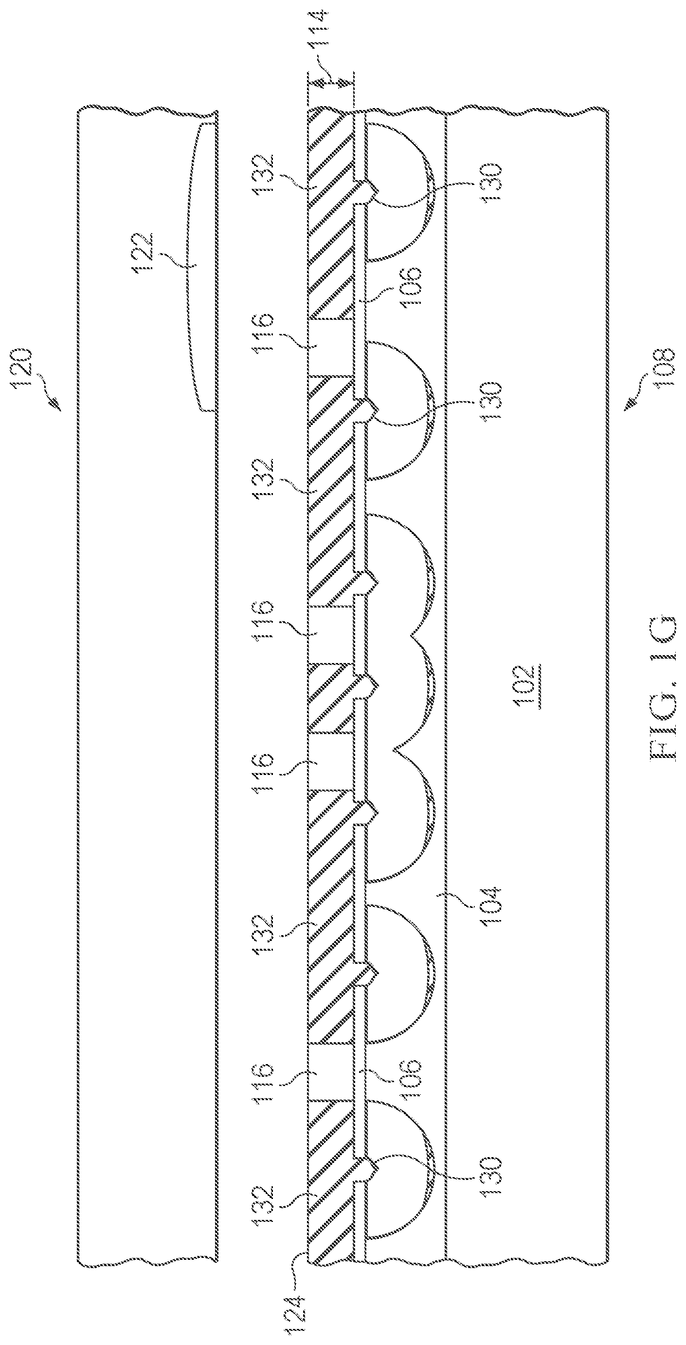 Patent US12622238 Figure 4 – Device and method for fabricating a patterned FD-SOI wafer including exposed buried oxide