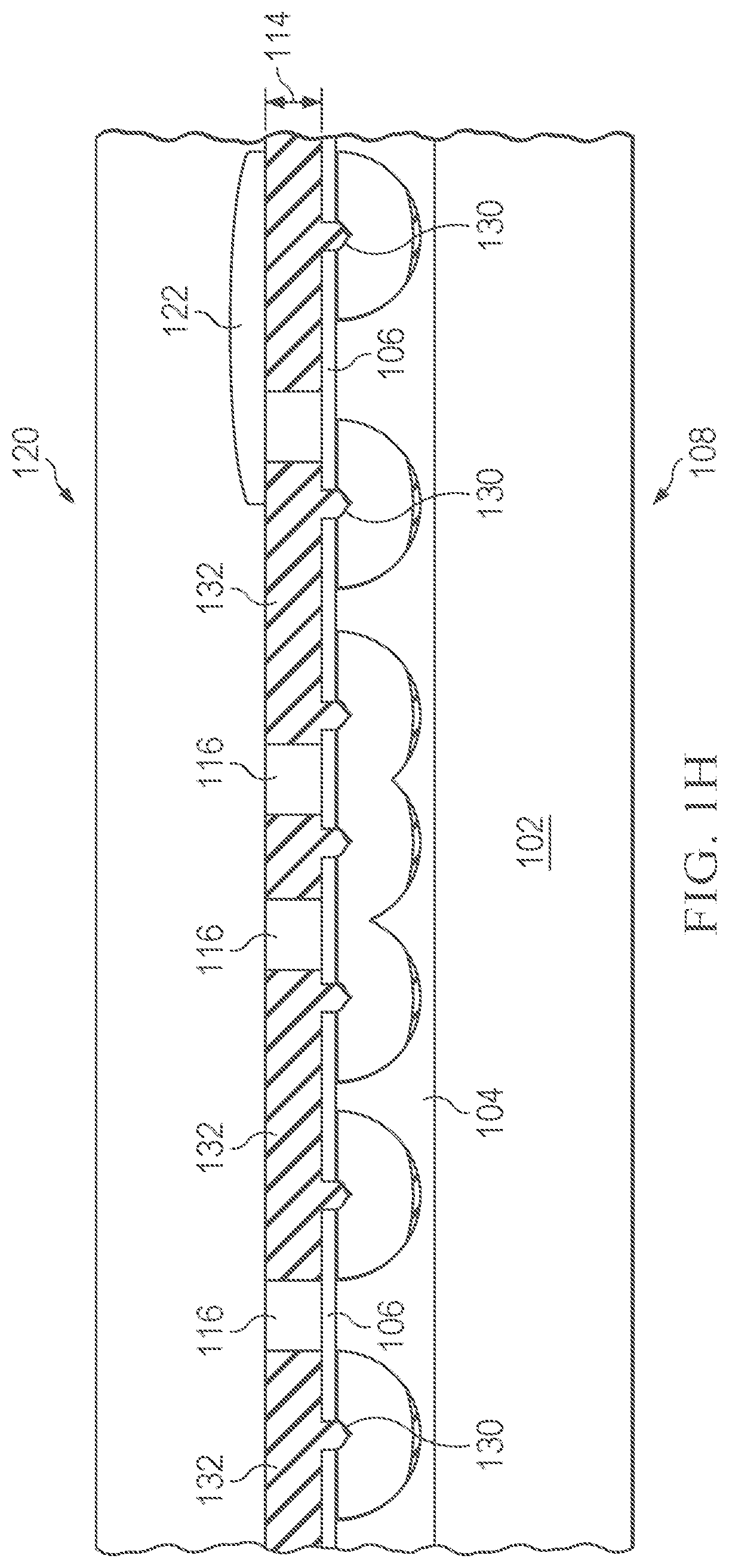 Patent US12622238 Figure 5 – Device and method for fabricating a patterned FD-SOI wafer including exposed buried oxide