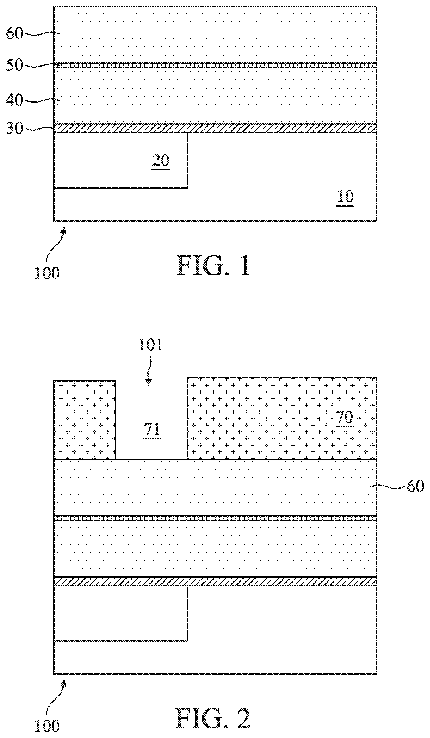 Patent US12622241 Figure 1 – Structures with convex cavity bottoms