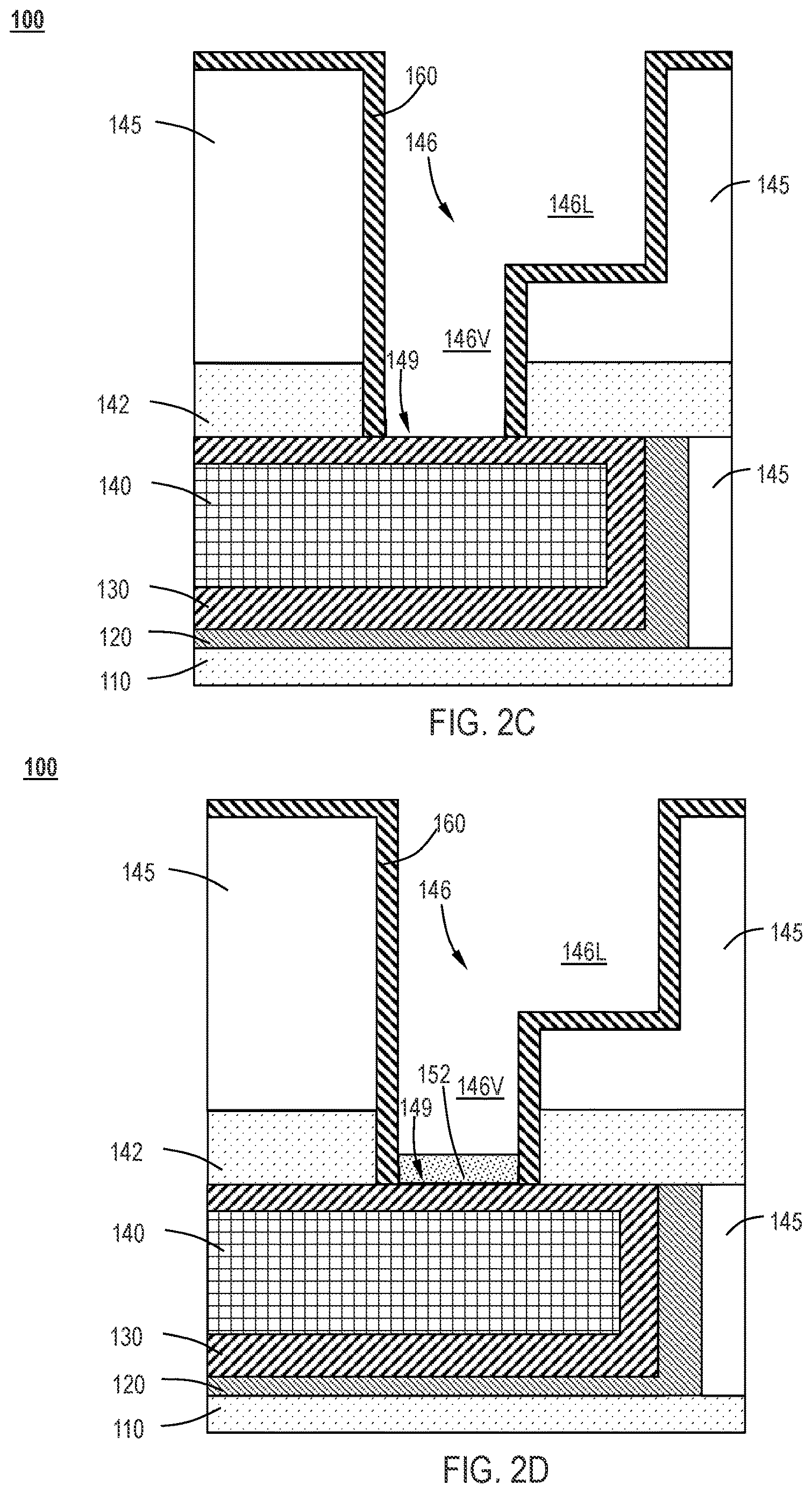 Patent US12622243 Figure 3 – Selective liner deposition for via resistance reduction