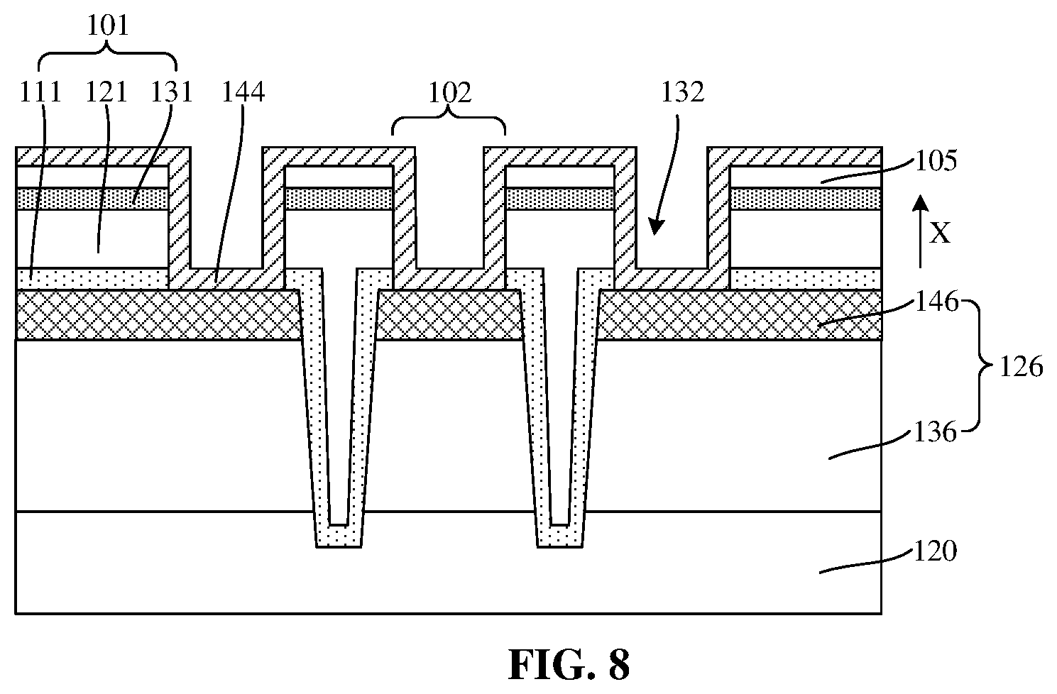 Patent US12622244 Figure 8 – Method for manufacturing semiconductor structure with diffusion barrier layers