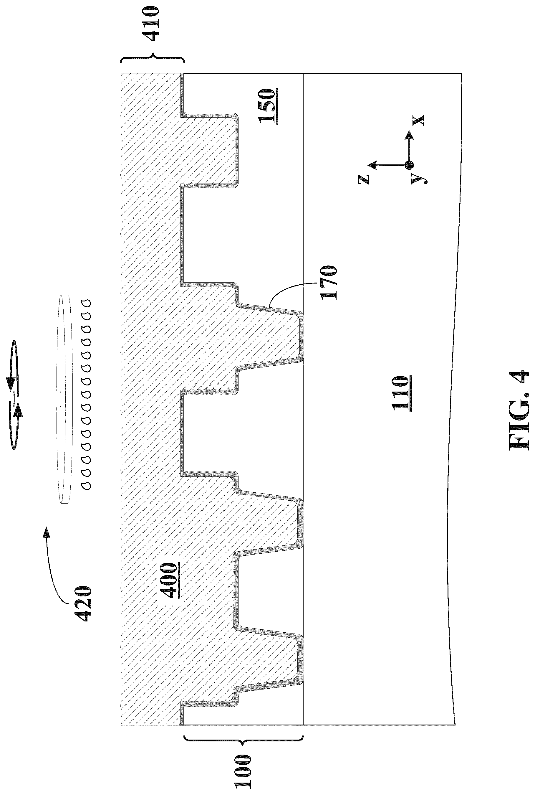 Patent US12622245 Figure 4 – Ion implant process for defect elimination in metal layer planarization