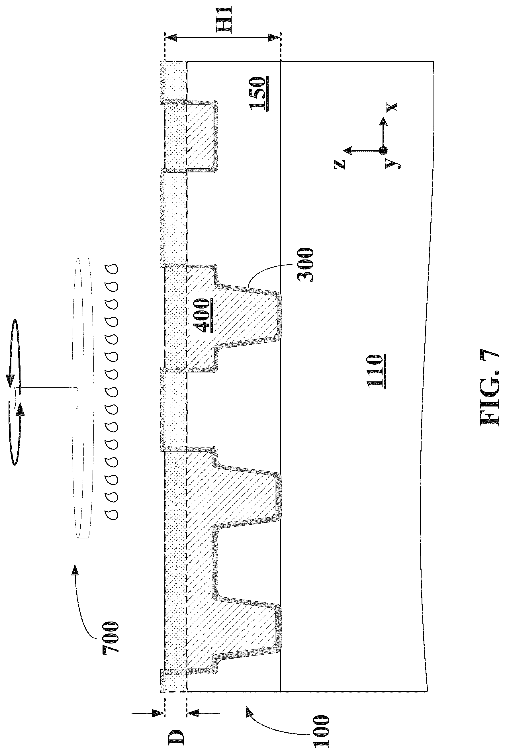 Patent US12622245 Figure 7 – Ion implant process for defect elimination in metal layer planarization