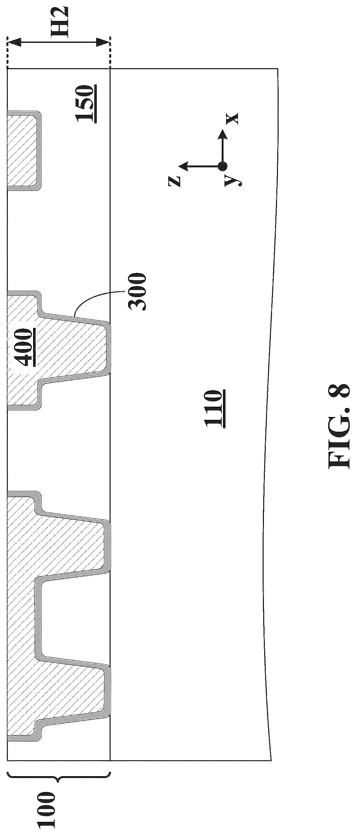 Patent US12622245 Figure 8 – Ion implant process for defect elimination in metal layer planarization