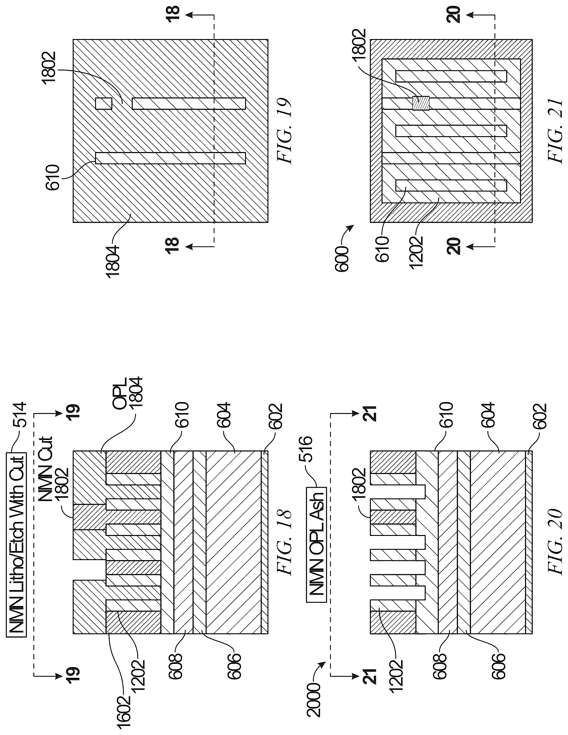 Patent US12622246 Figure 7 – Mandrel-pull-first interconnect patterning