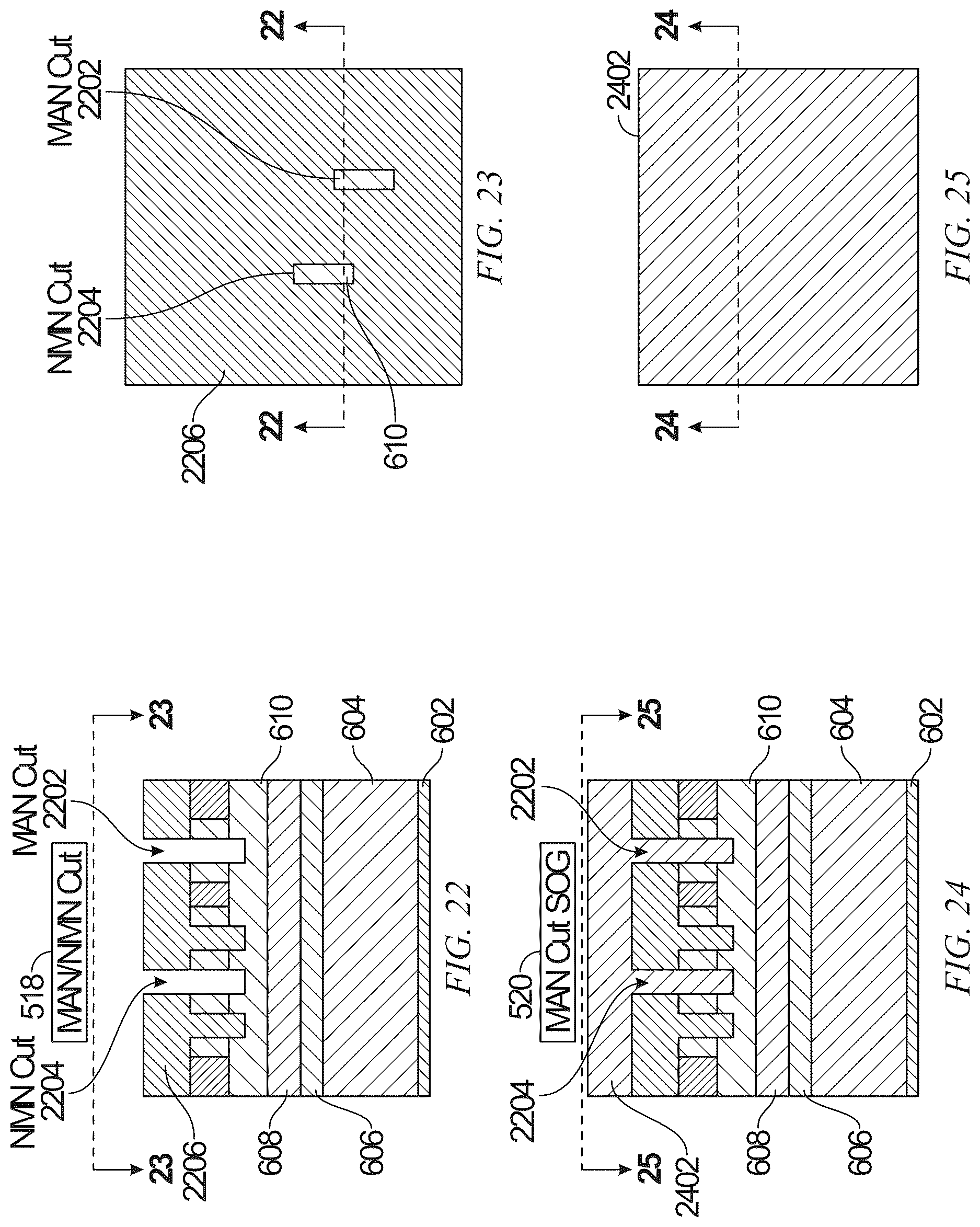 Patent US12622246 Figure 8 – Mandrel-pull-first interconnect patterning