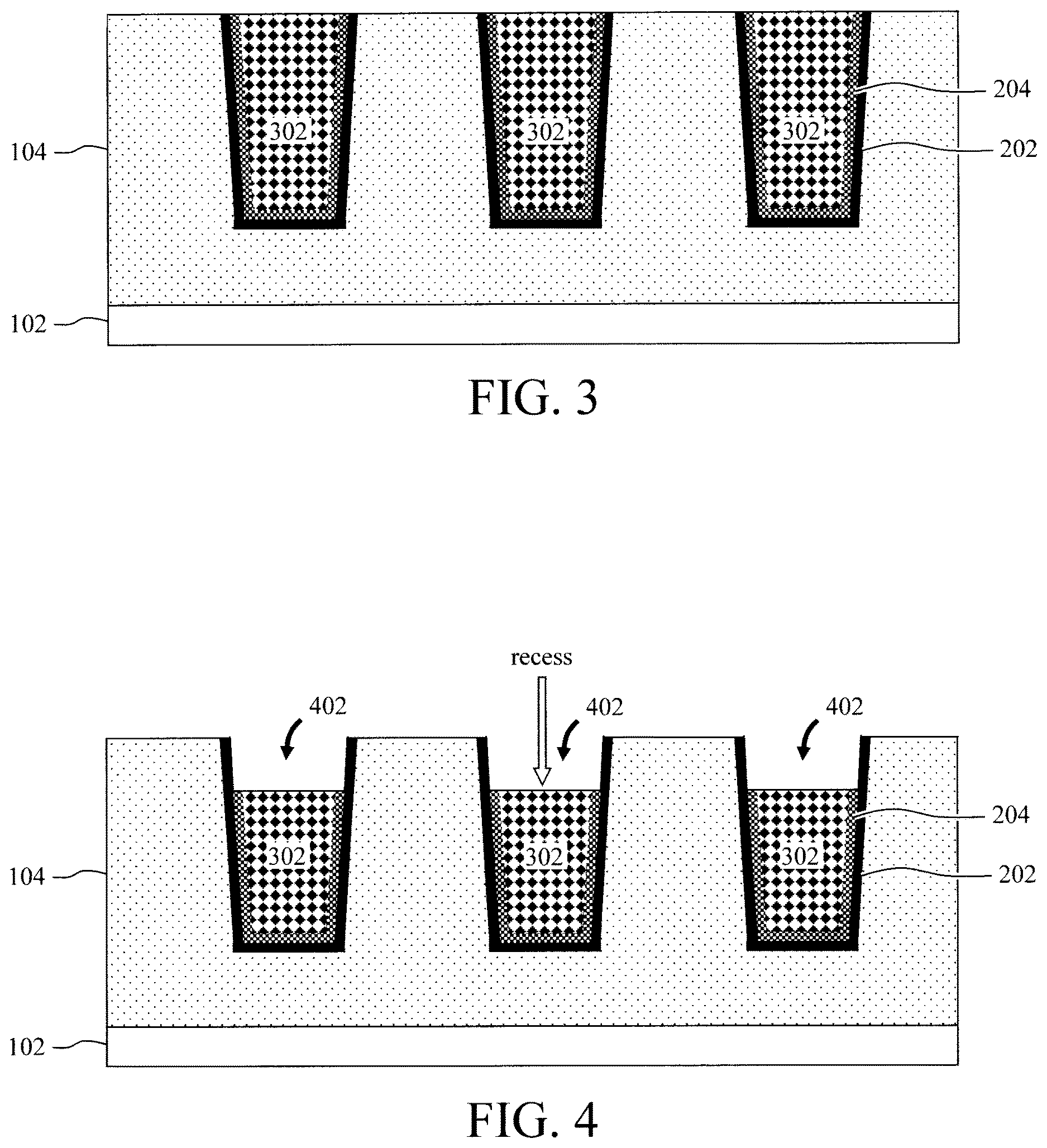 Patent US12622248 Figure 2 – Interconnects with sidewall barrier layer divot fill