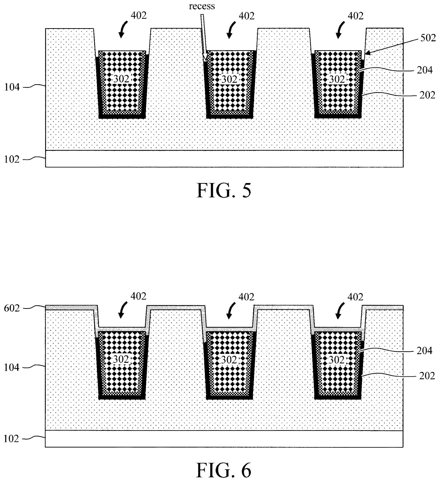 Patent US12622248 Figure 3 – Interconnects with sidewall barrier layer divot fill