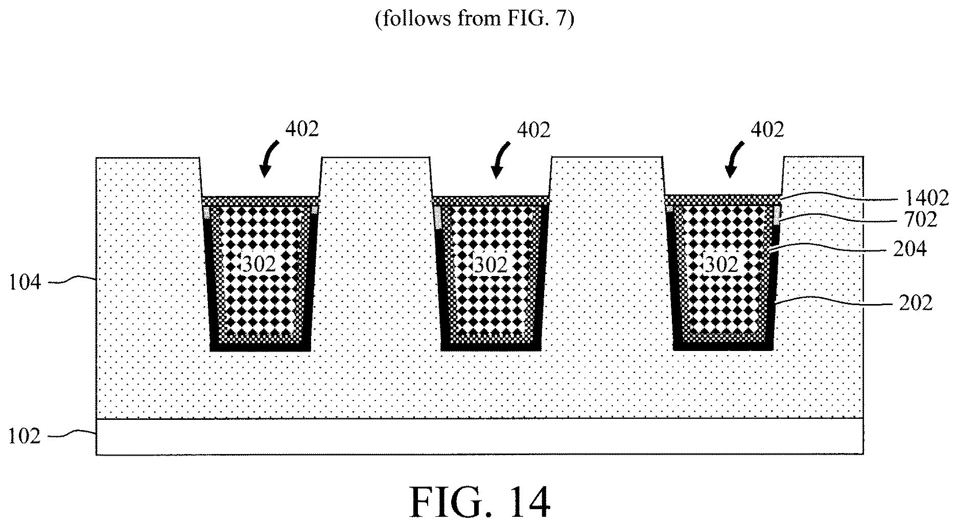 Patent US12622248 Figure 10 – Interconnects with sidewall barrier layer divot fill