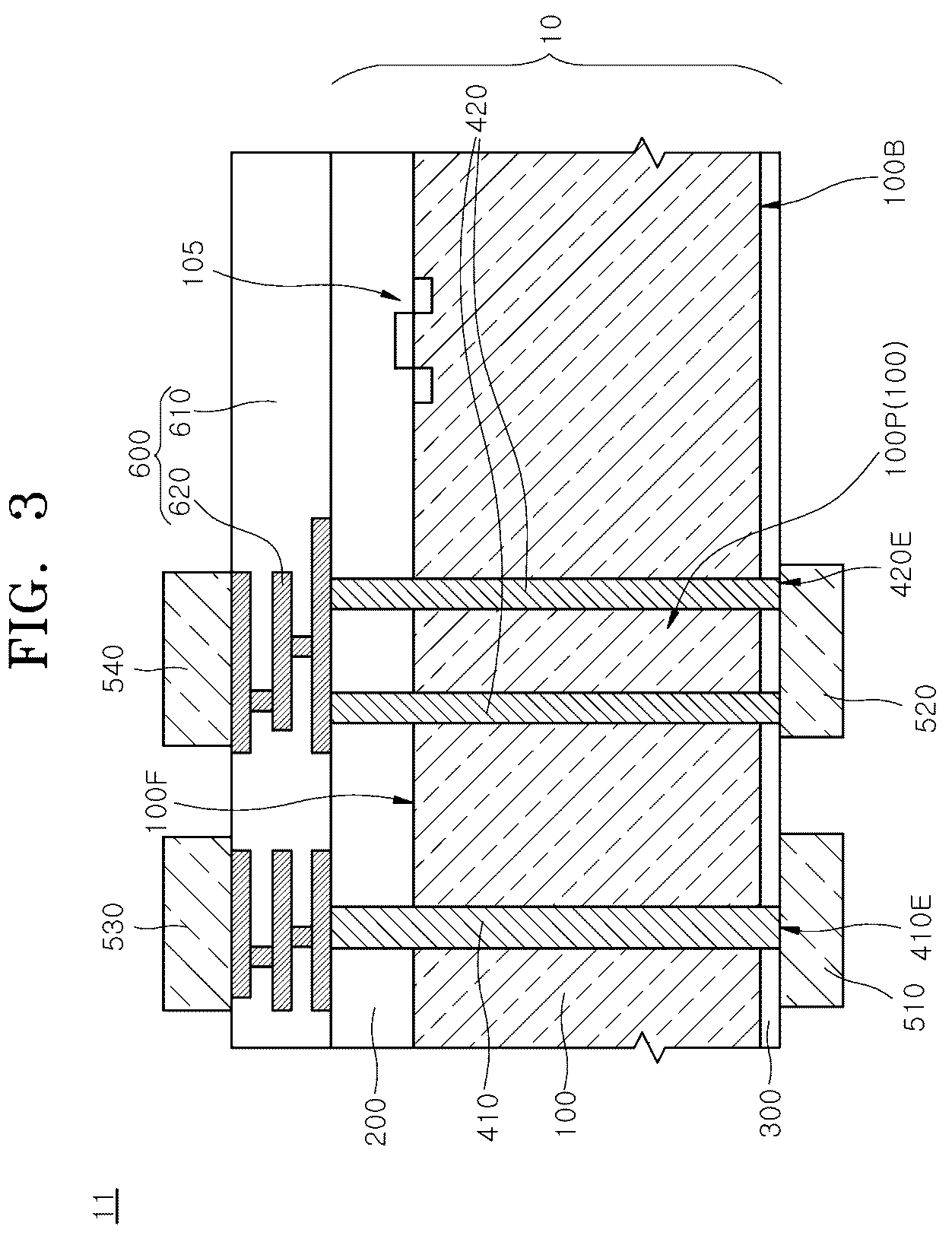 Patent US12622253 Figure 3 – Semiconductor device with through vias of various shapes and method of manufacturing the same