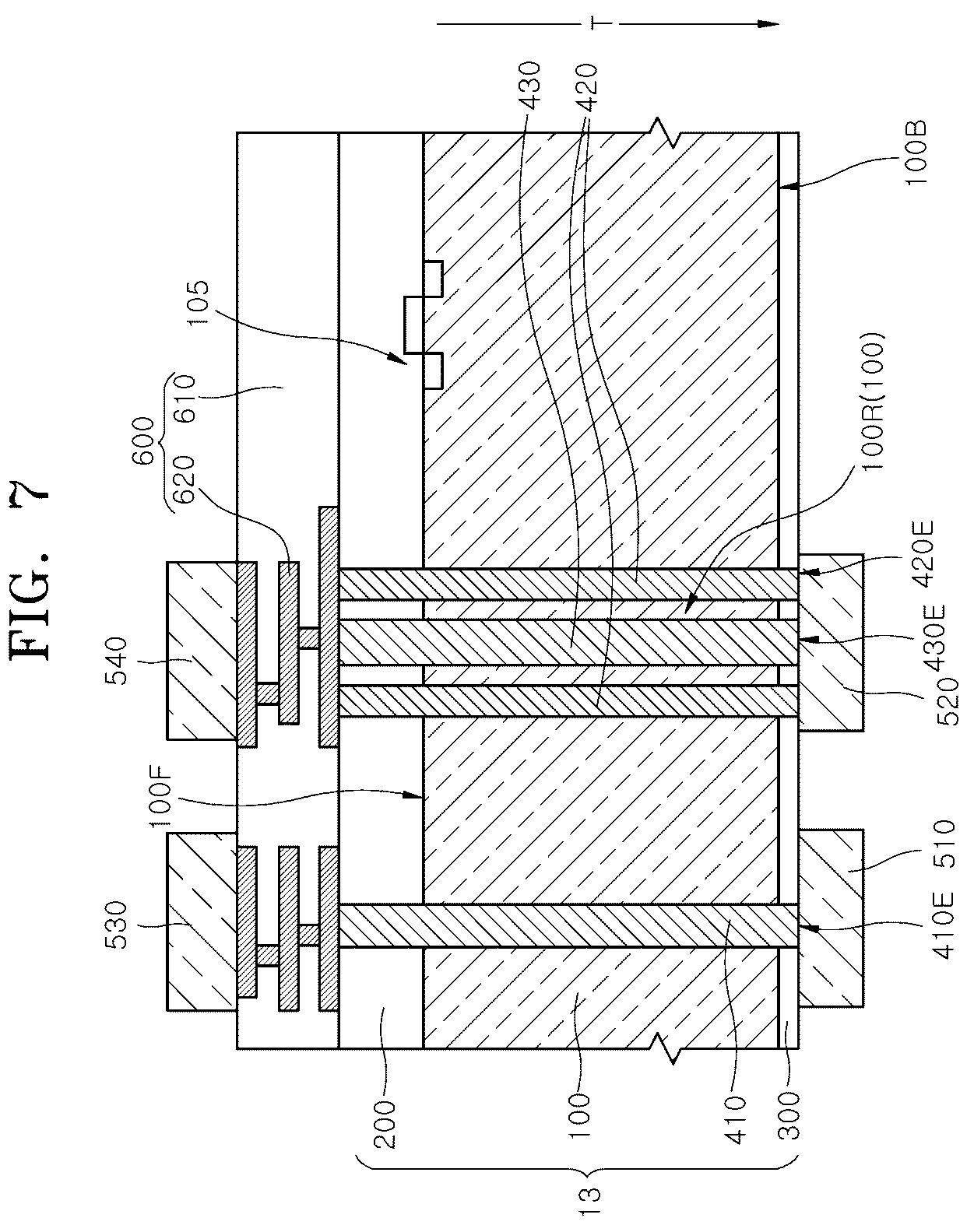 Patent US12622253 Figure 7 – Semiconductor device with through vias of various shapes and method of manufacturing the same