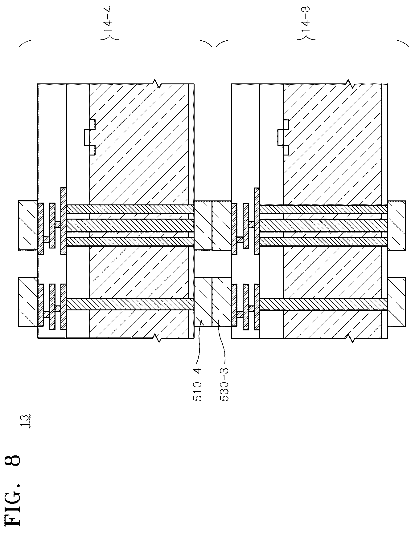 Patent US12622253 Figure 8 – Semiconductor device with through vias of various shapes and method of manufacturing the same