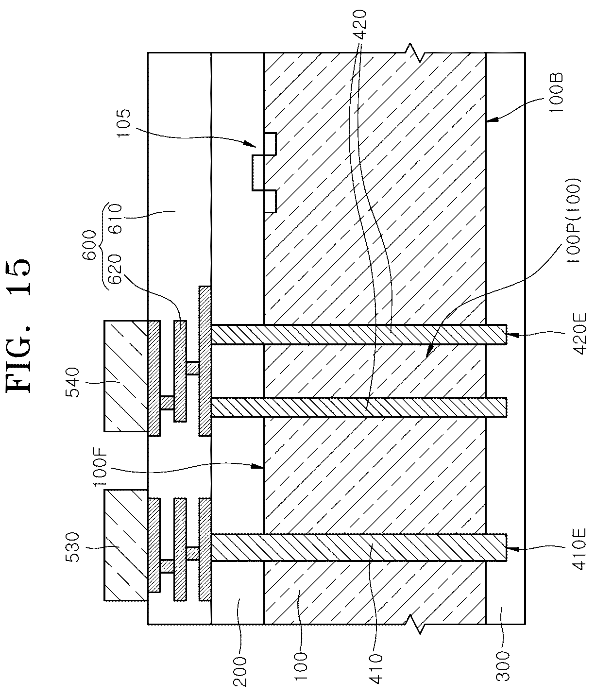 Patent US12622253 Figure 15 – Semiconductor device with through vias of various shapes and method of manufacturing the same