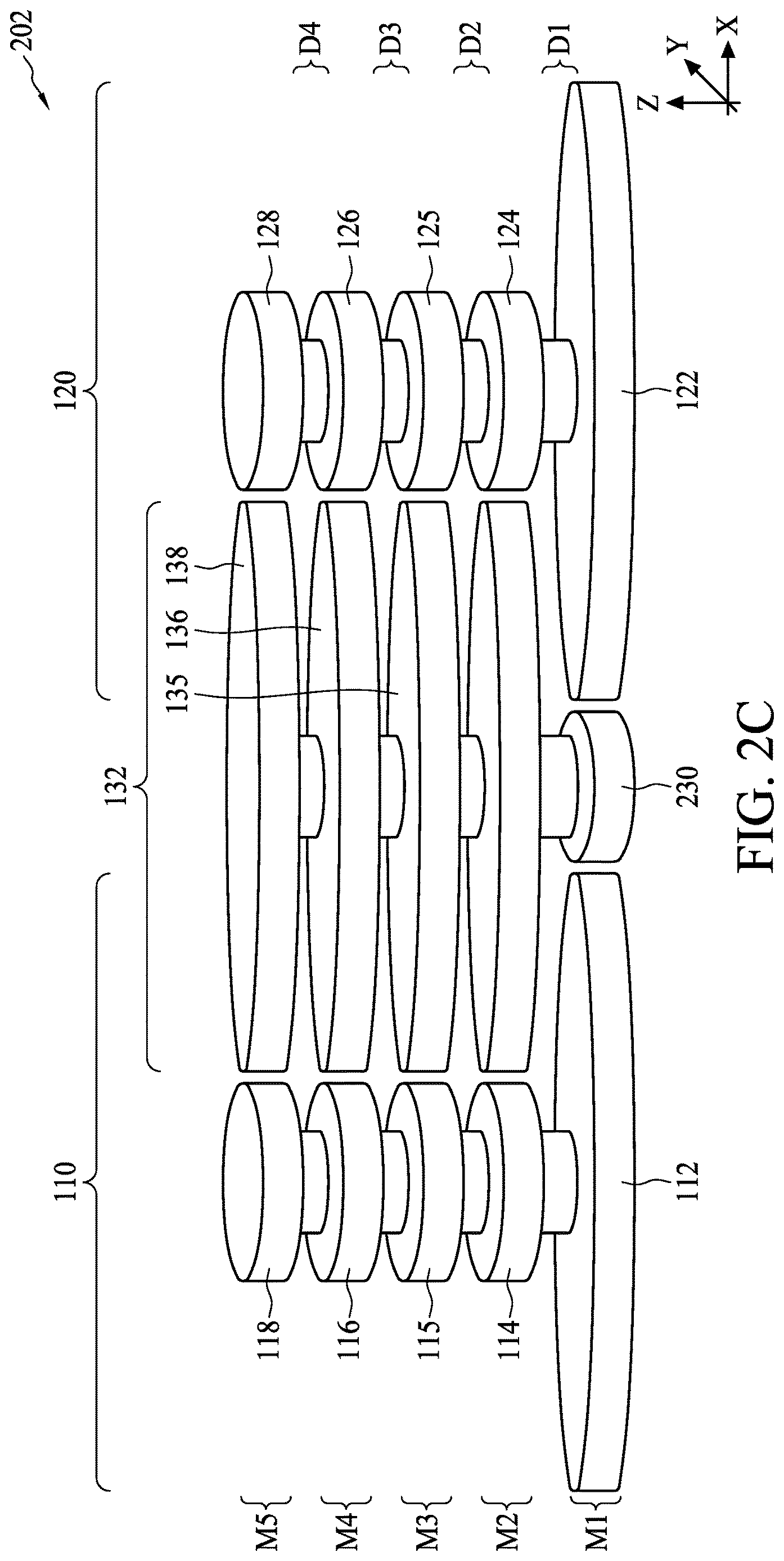 Patent US12622256 Figure 5 – Conductive via structures for far-end crosstalk cancellation