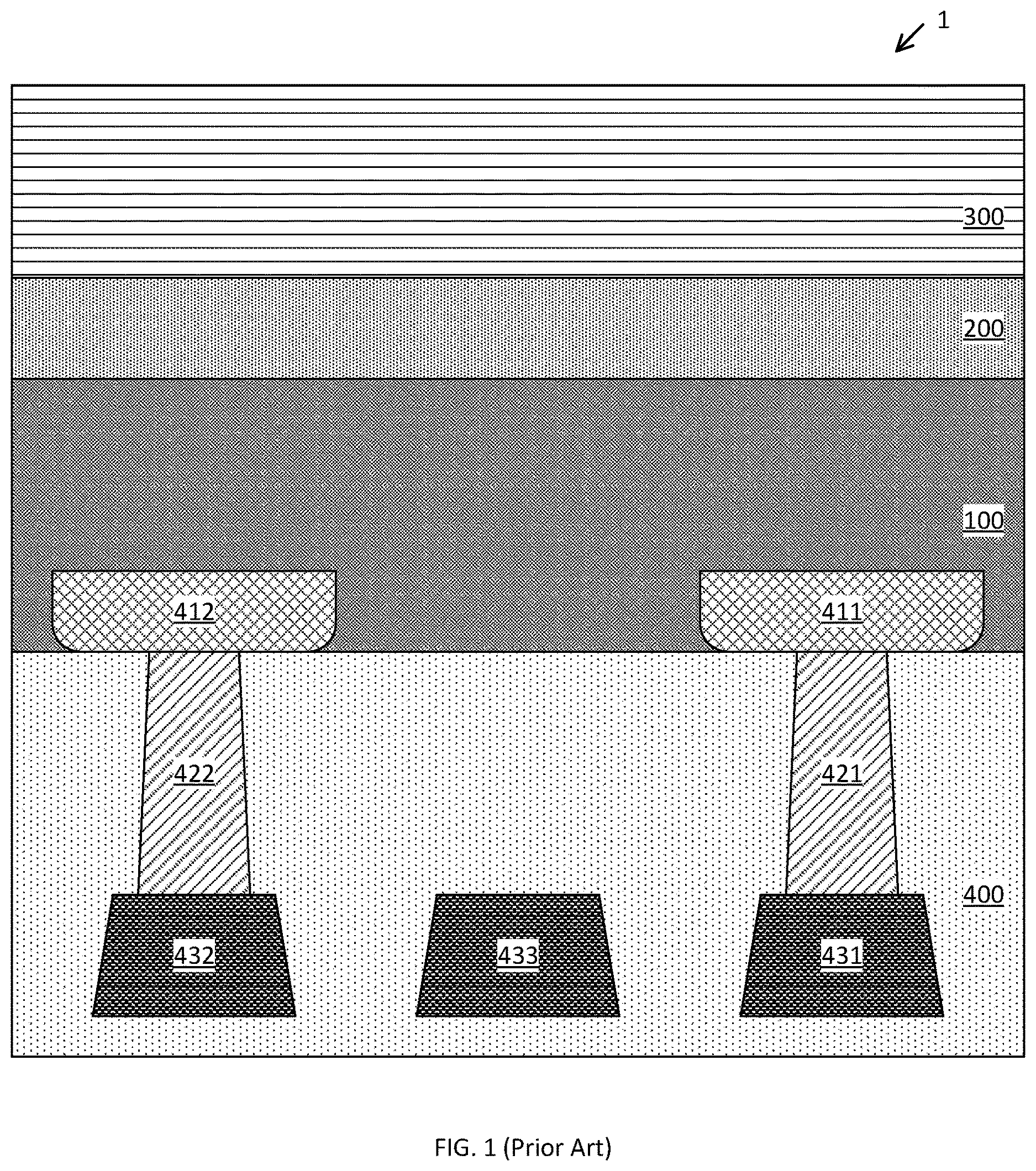 Patent US12622257 Figure 1 – Backside local interconnect