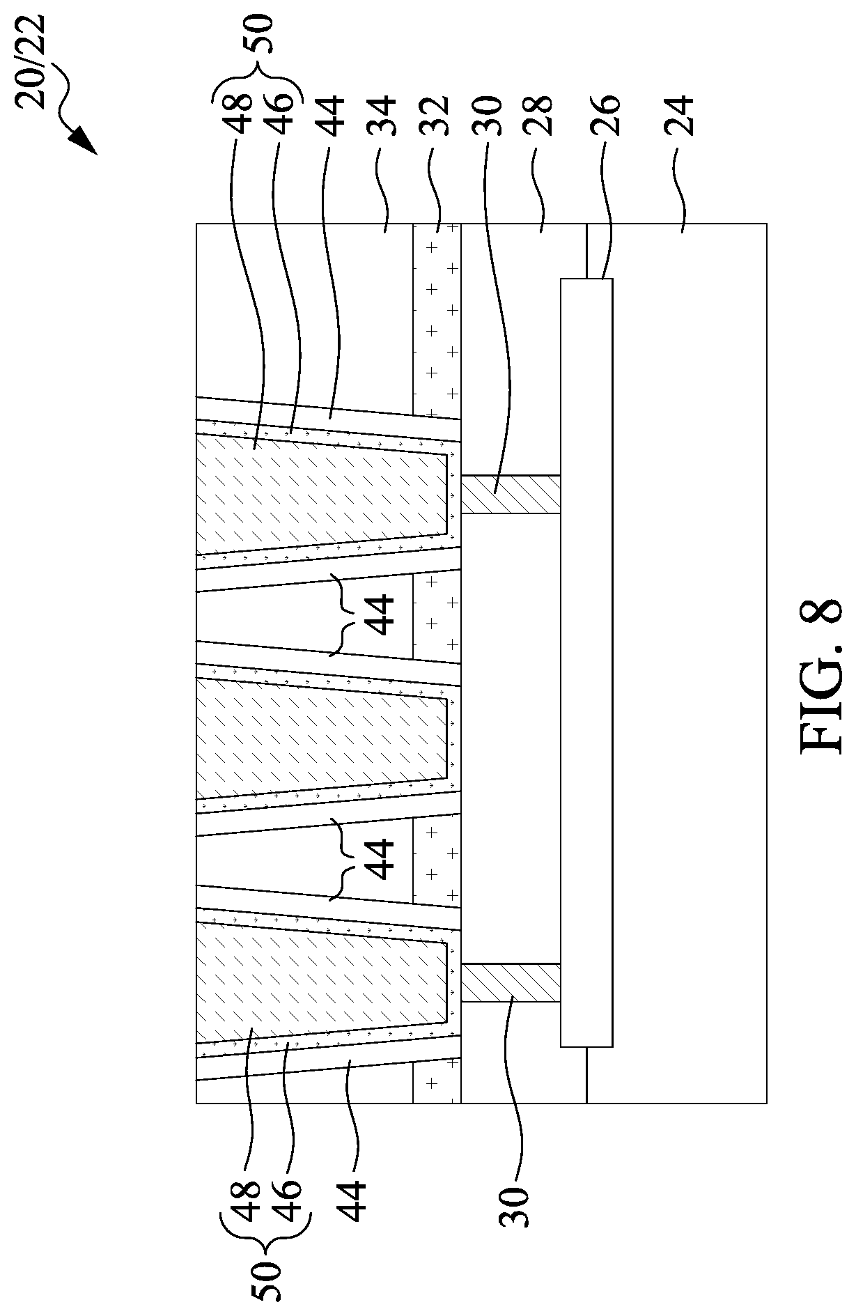 Patent US12622263 Figure 8 – Forming dielectric film with high resistance to tilting