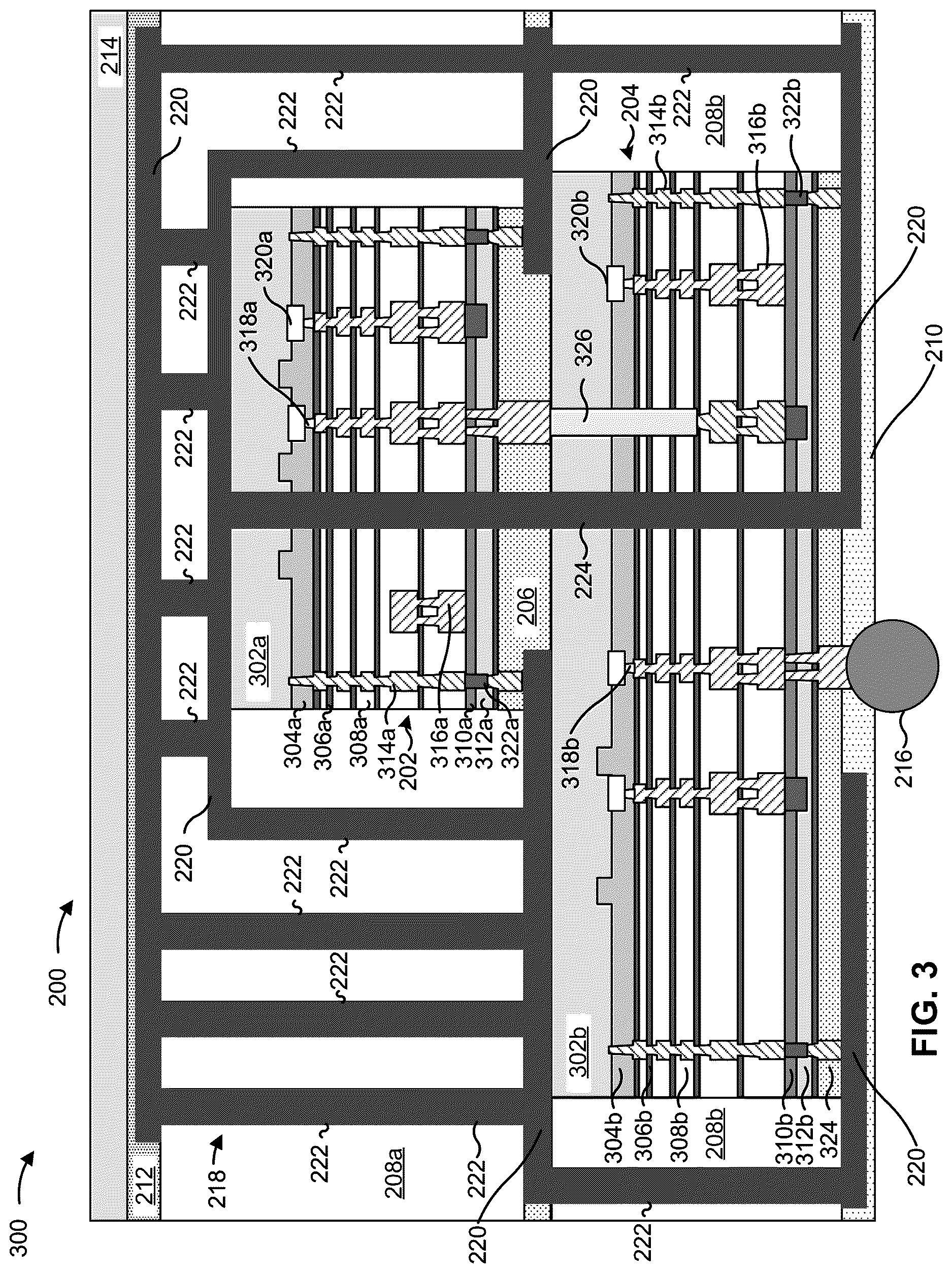 Patent US12622265 Figure 3 – Stacked semiconductor device including a cooling structure