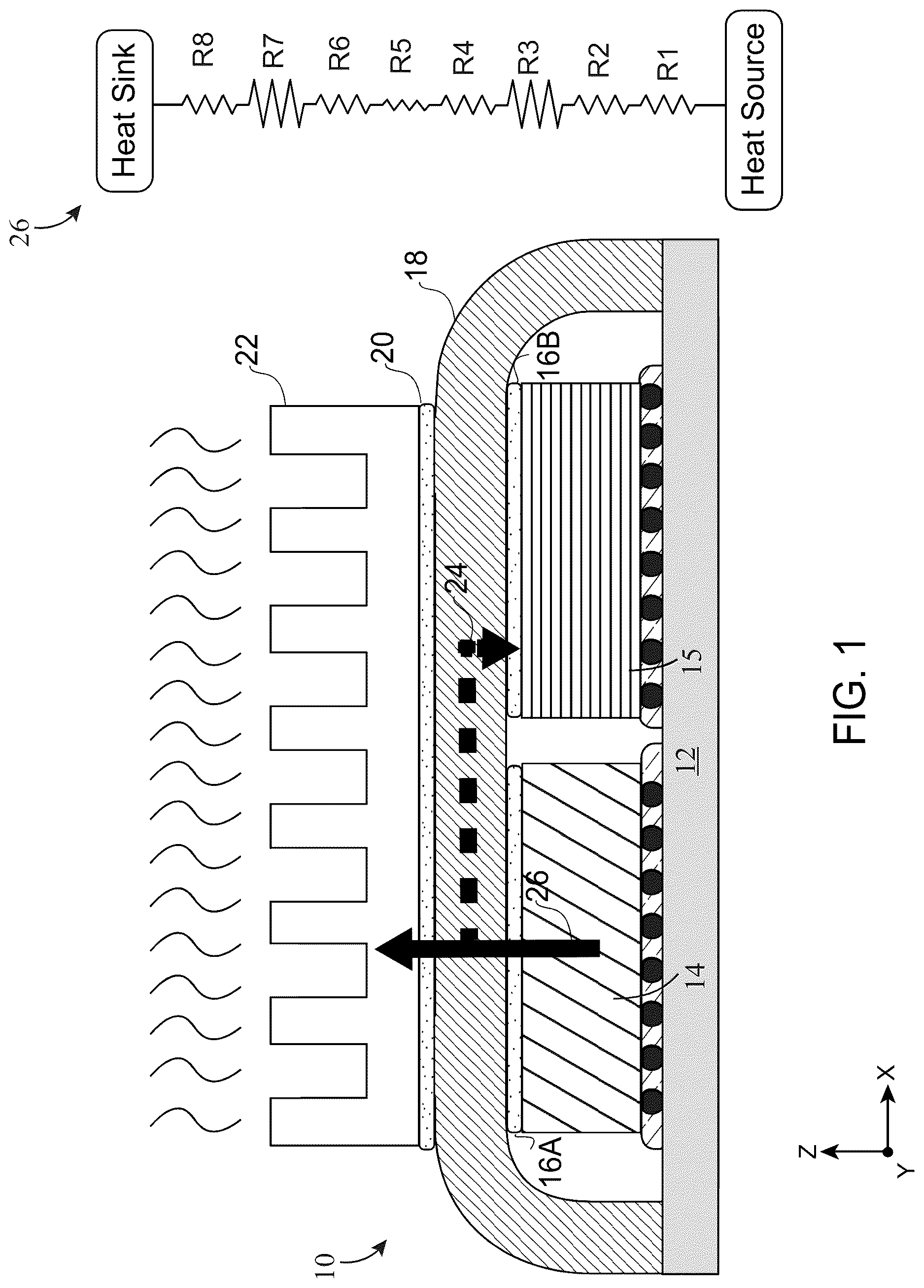 Patent US12622272 Figure 1 – Two-sided liquid cooling