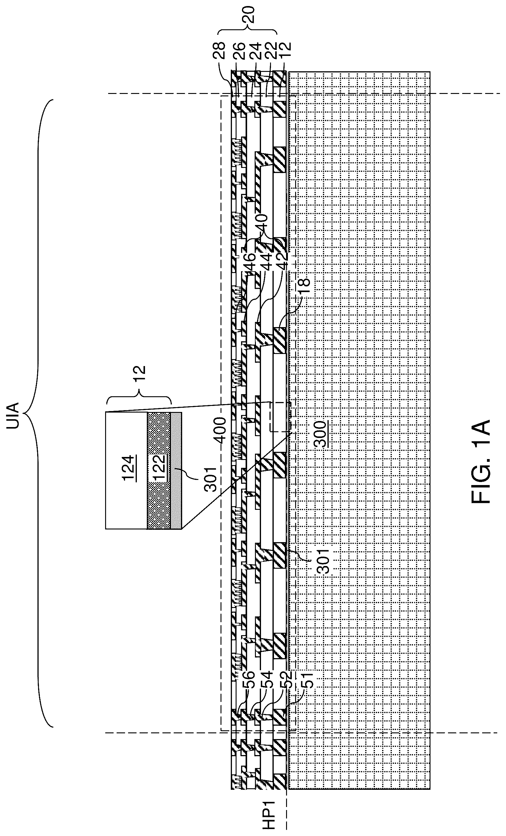Patent US12622276 Figure 1 – Interposer including a copper edge seal ring structure and methods of forming the same