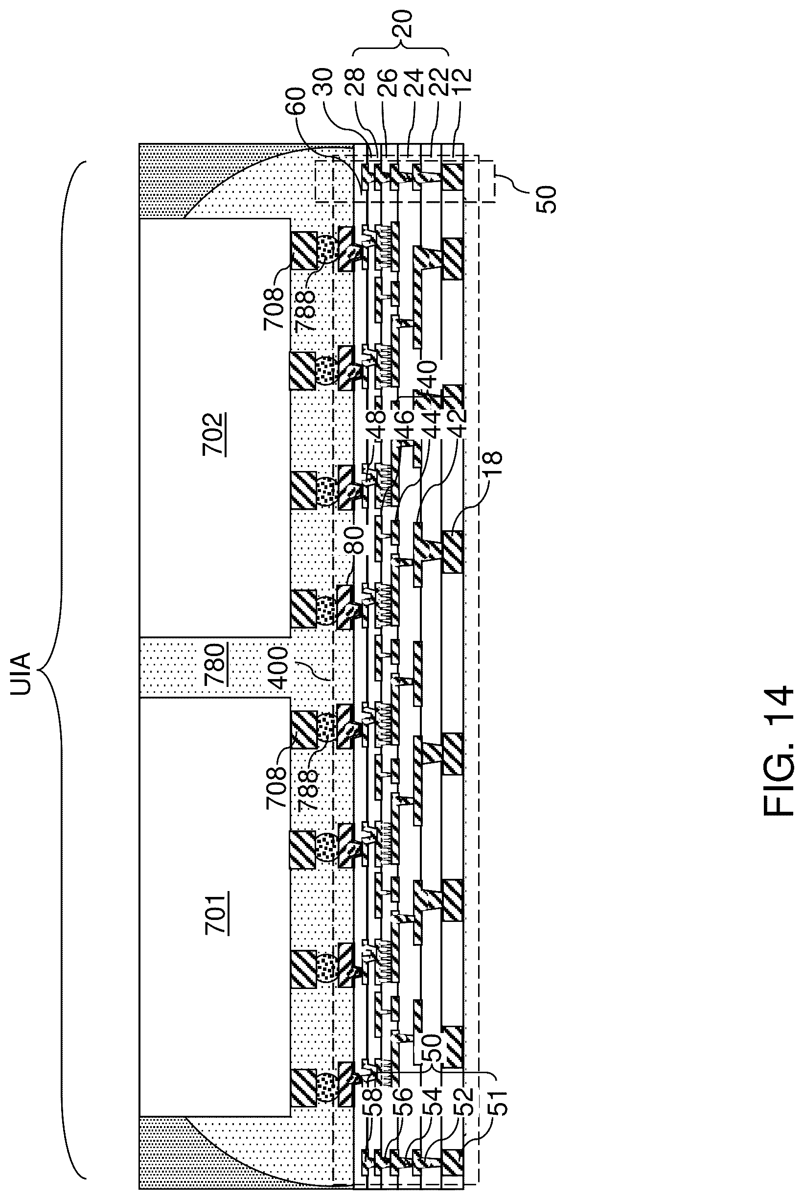 Patent US12622276 Figure 19 – Interposer including a copper edge seal ring structure and methods of forming the same