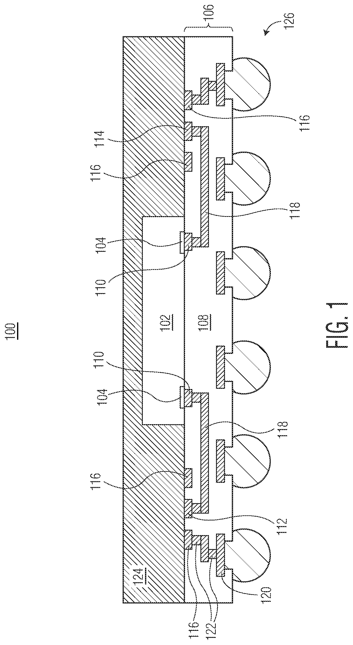 Patent US12622280 Figure 1 – Semiconductor device with through package via and method therefor