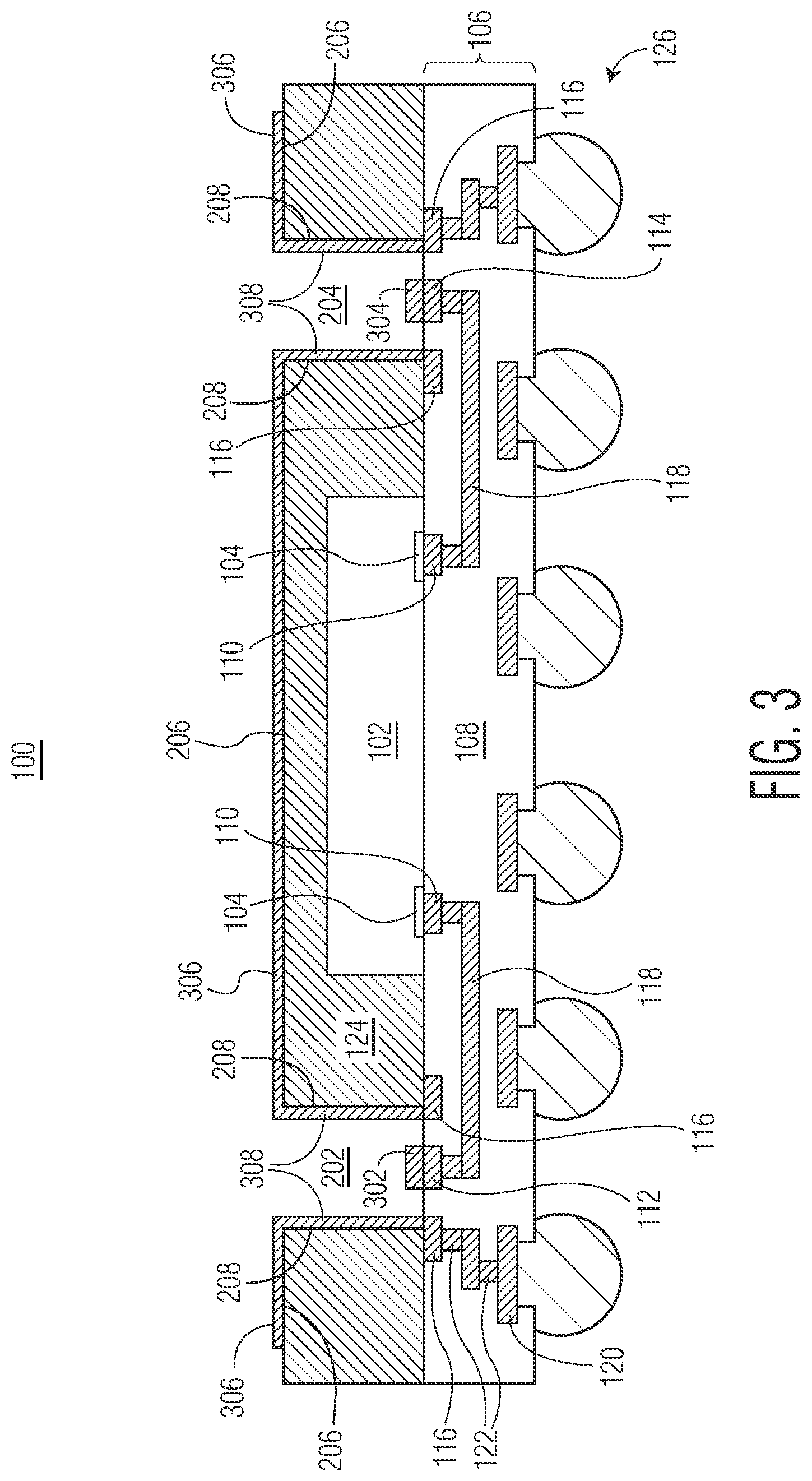 Patent US12622280 Figure 3 – Semiconductor device with through package via and method therefor
