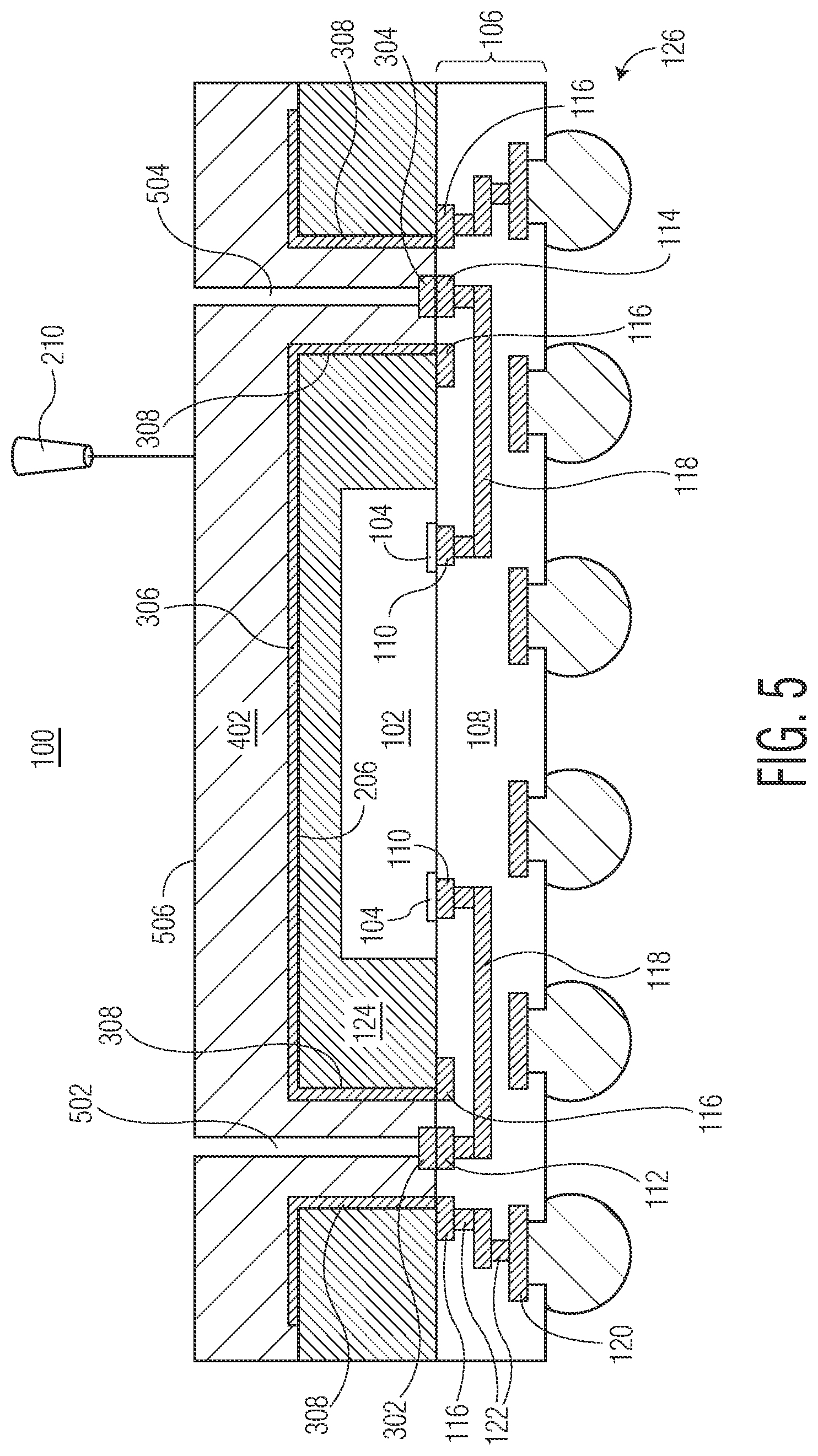 Patent US12622280 Figure 5 – Semiconductor device with through package via and method therefor