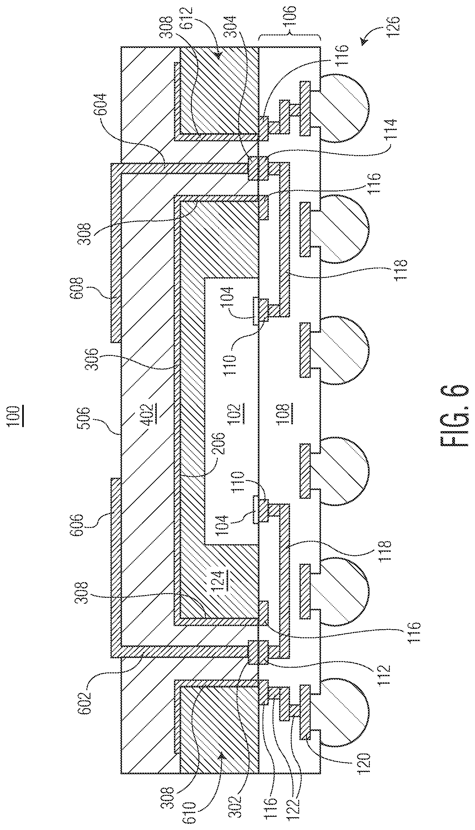 Patent US12622280 Figure 6 – Semiconductor device with through package via and method therefor
