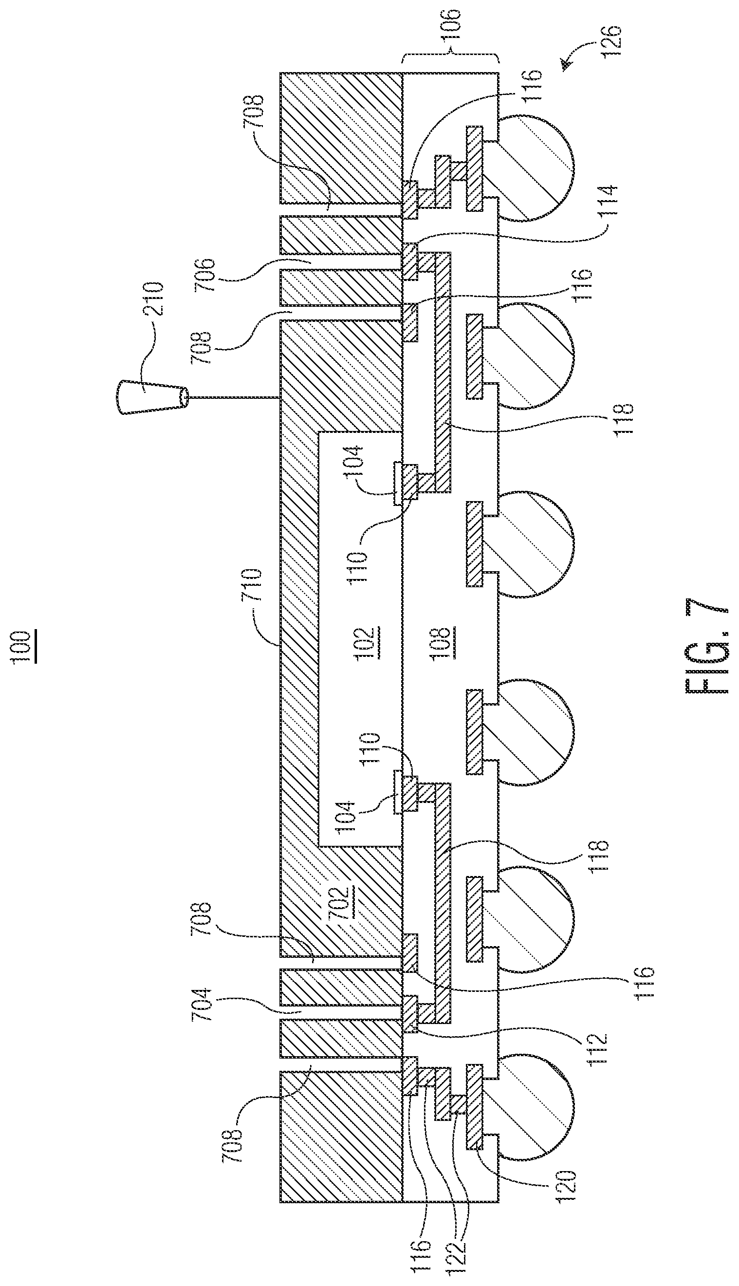 Patent US12622280 Figure 7 – Semiconductor device with through package via and method therefor