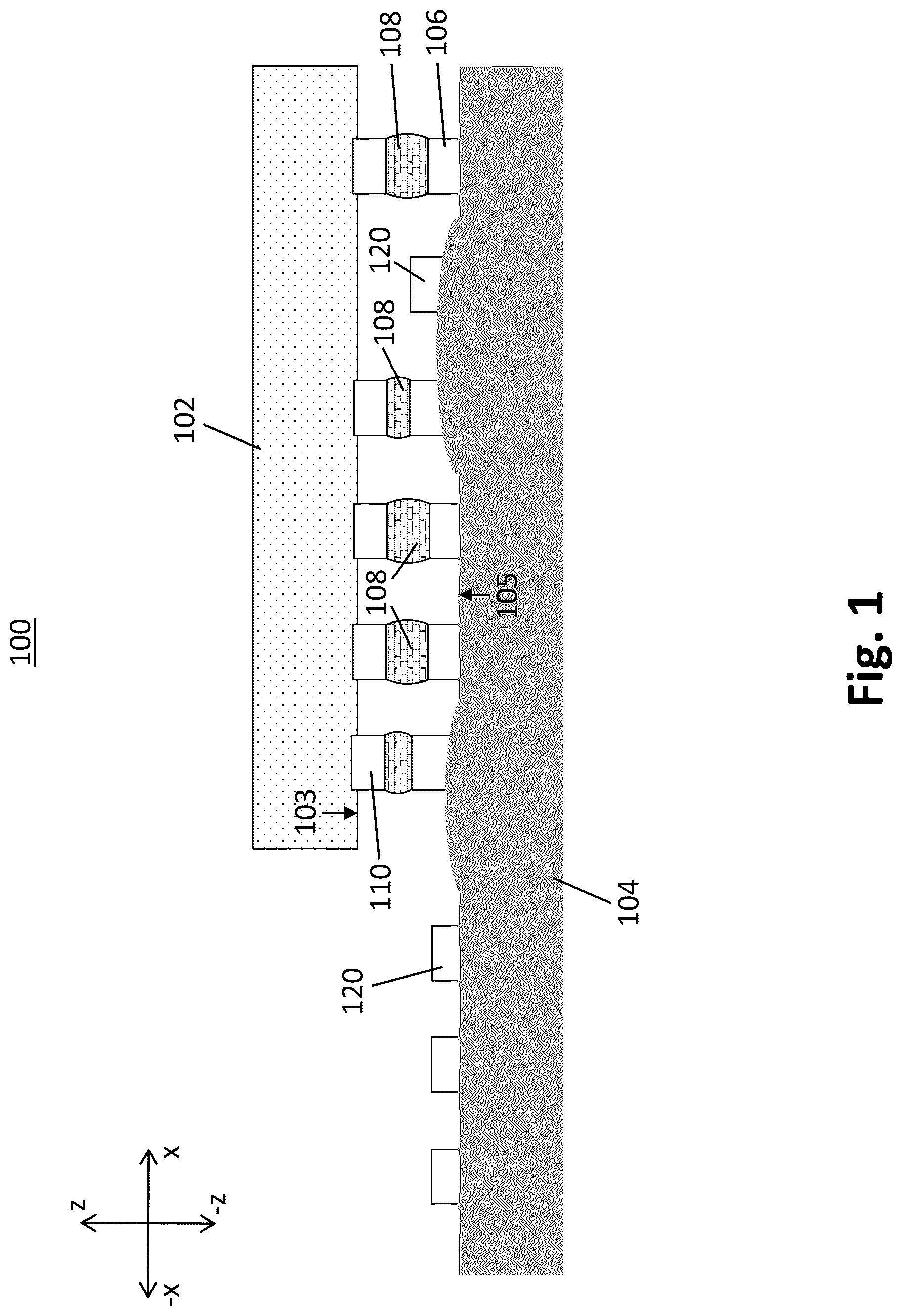 Patent US12622284 Figure 1 – Solder volume for flip-chip bonding