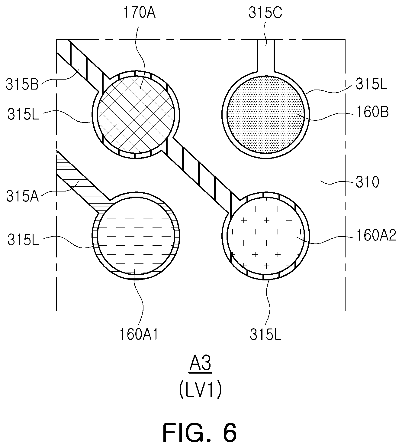 Patent US12622296 Figure 5 – Semiconductor package including metal pattern layer with open region which overlaps non-contact pad