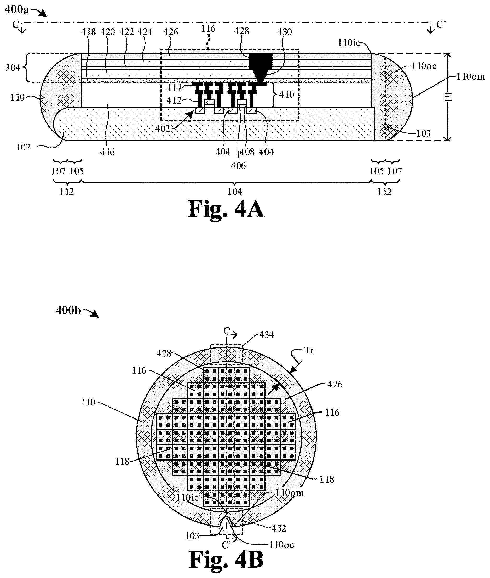 Patent US12622303 Figure 4 – Notched wafer and bonding support structure to improve wafer stacking