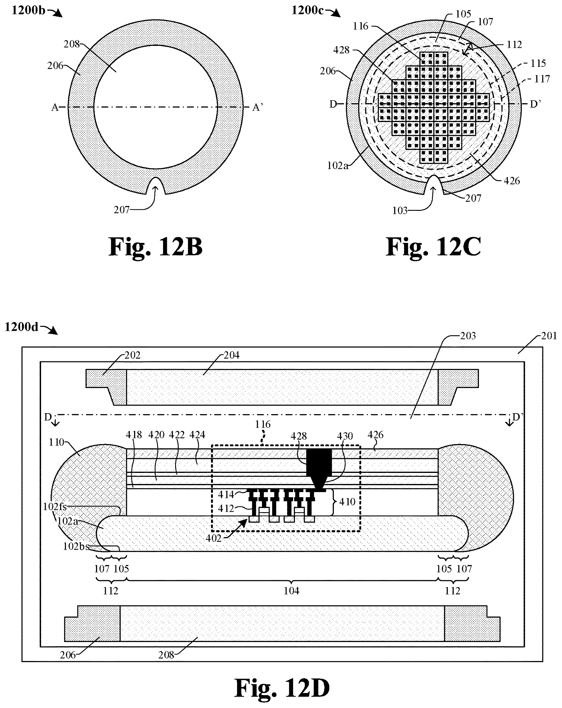 Patent US12622303 Figure 8 – Notched wafer and bonding support structure to improve wafer stacking