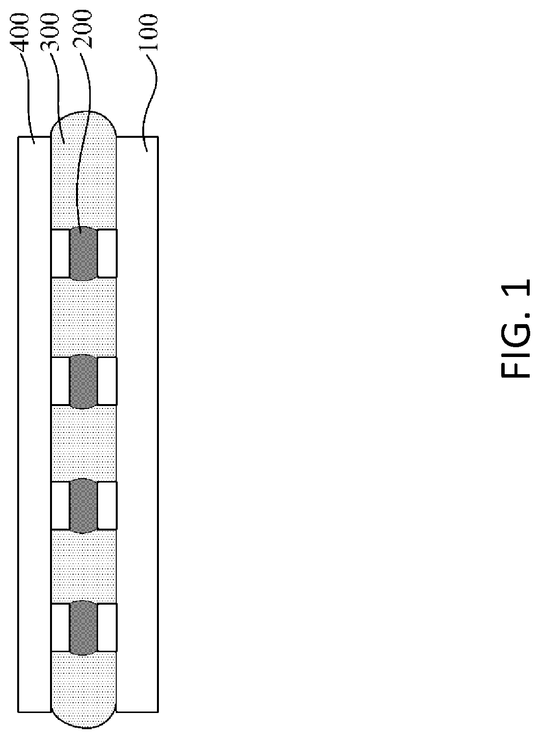 Patent US12622305 Figure 1 – Bump with stepped passivation structure with varying step heights