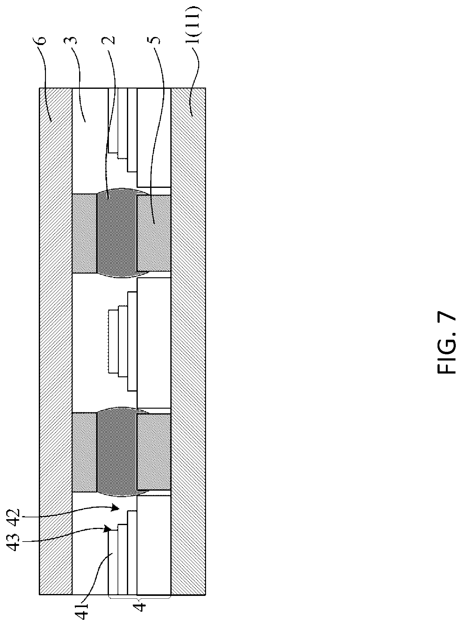 Patent US12622305 Figure 7 – Bump with stepped passivation structure with varying step heights