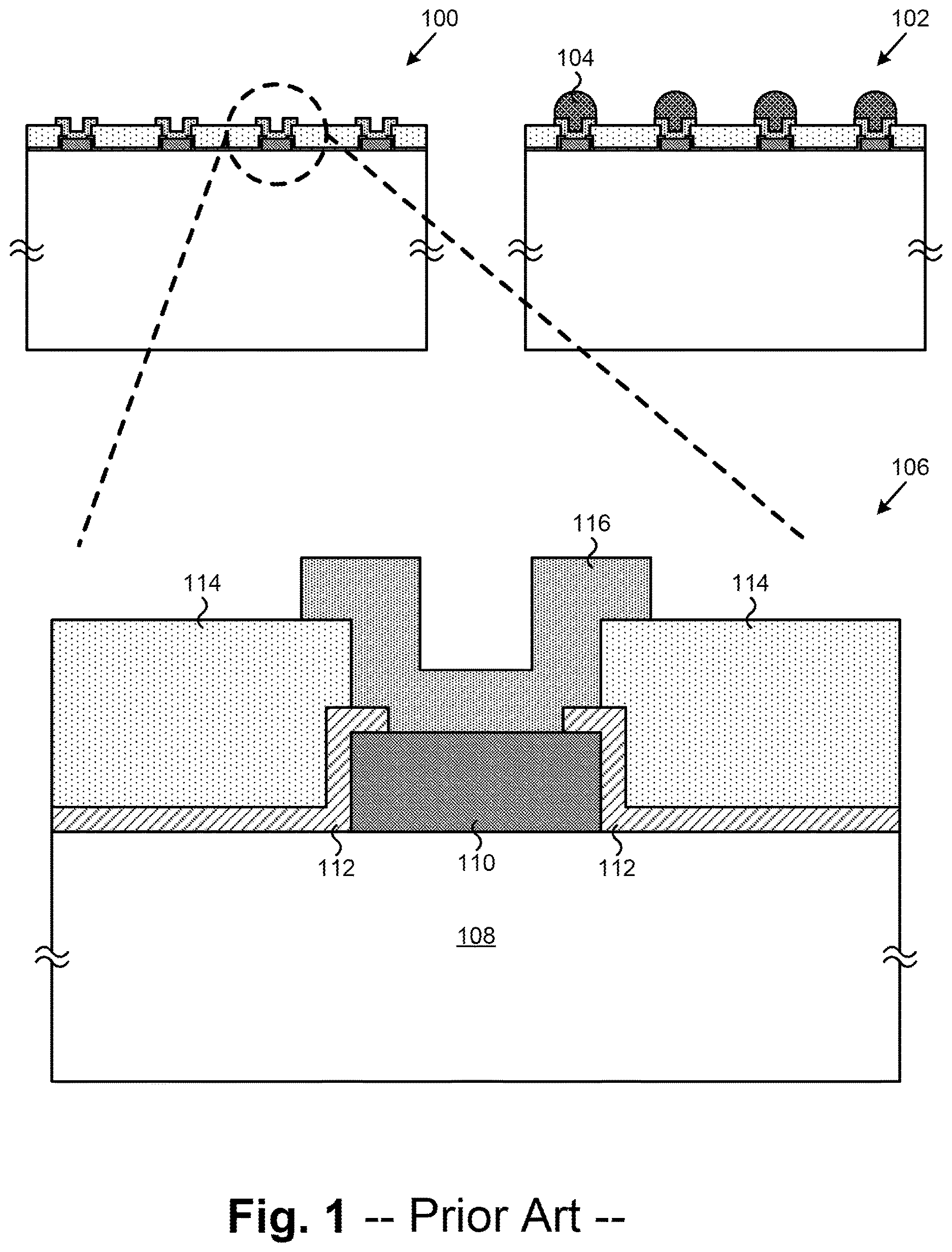 Patent US12622309 Figure 1 – Platinum-based solder body contacts for integration of a first substrate with a second substrate