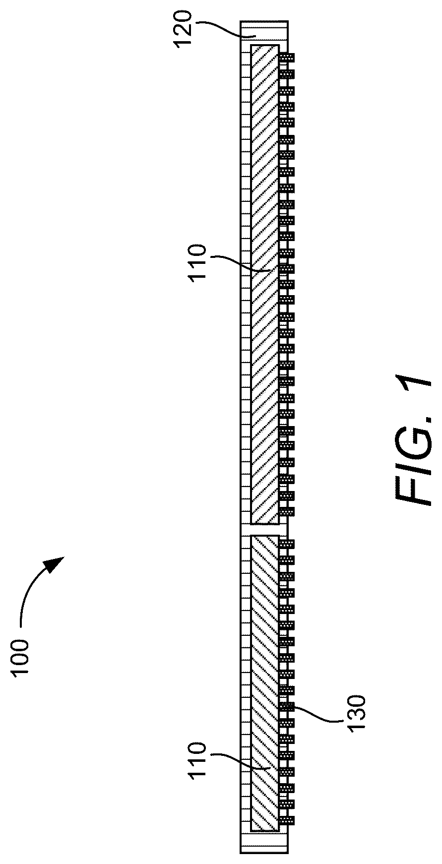 Patent US12622313 Figure 1 – Metal pocket fanout package
