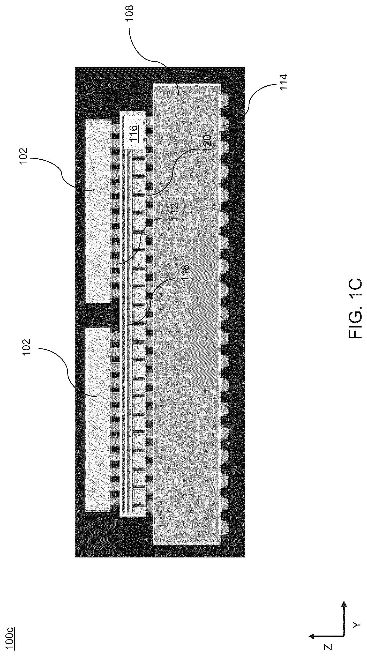 Patent US12622314 Figure 3 – Dam structure for integrated passive device integration and methods of forming the same