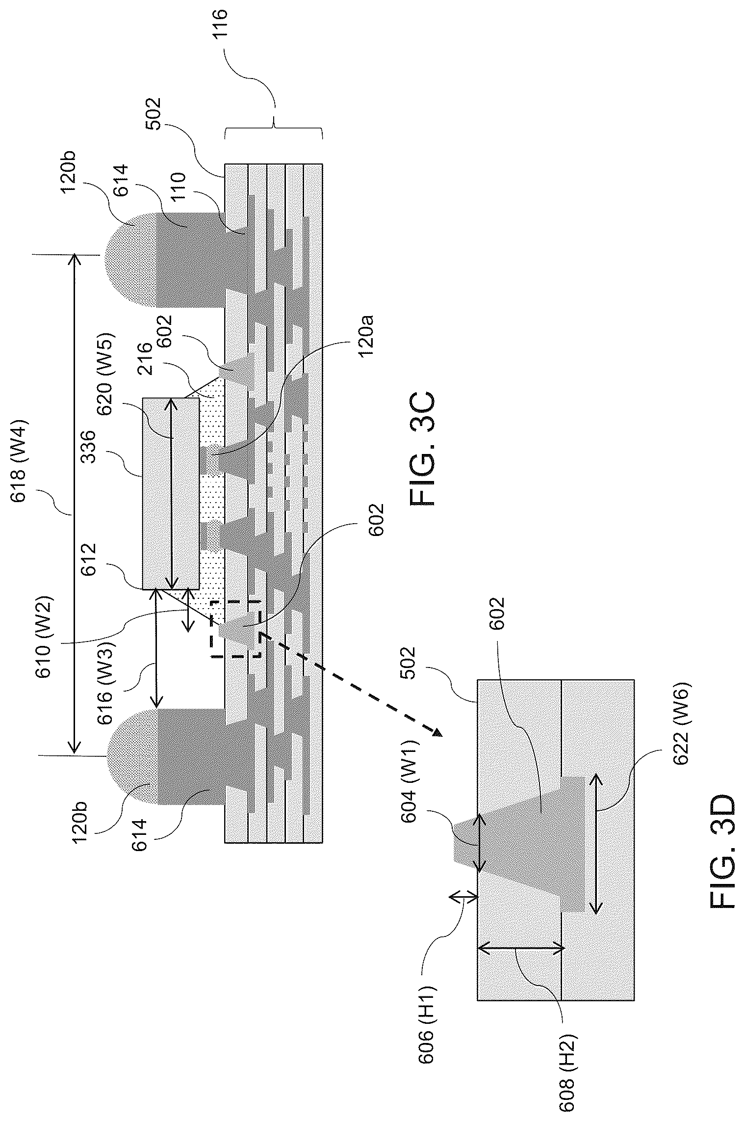 Patent US12622314 Figure 6 – Dam structure for integrated passive device integration and methods of forming the same