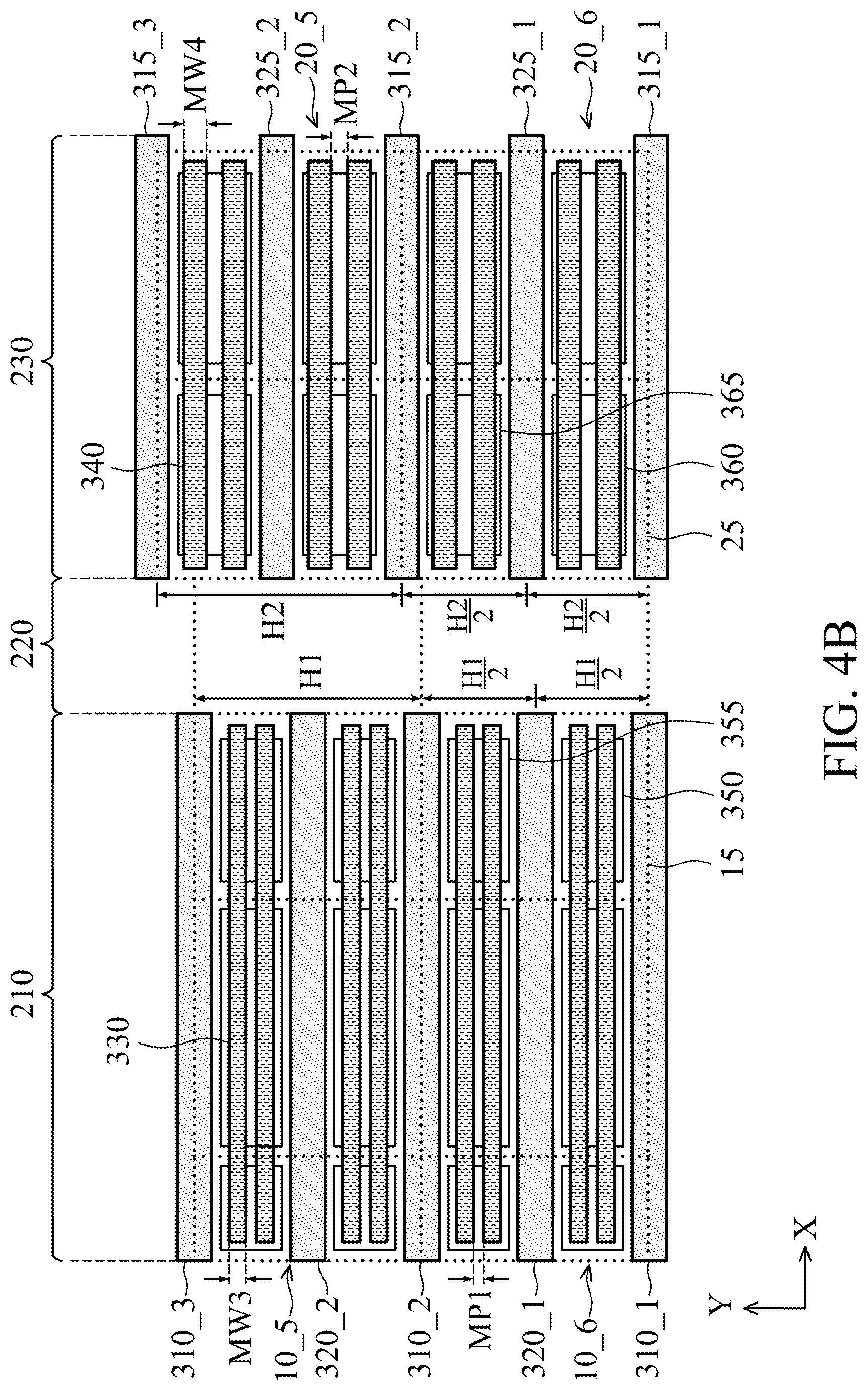 Patent US12622316 Figure 5 – Semiconductor structure of cell array formed by cells with hybrid cell heights