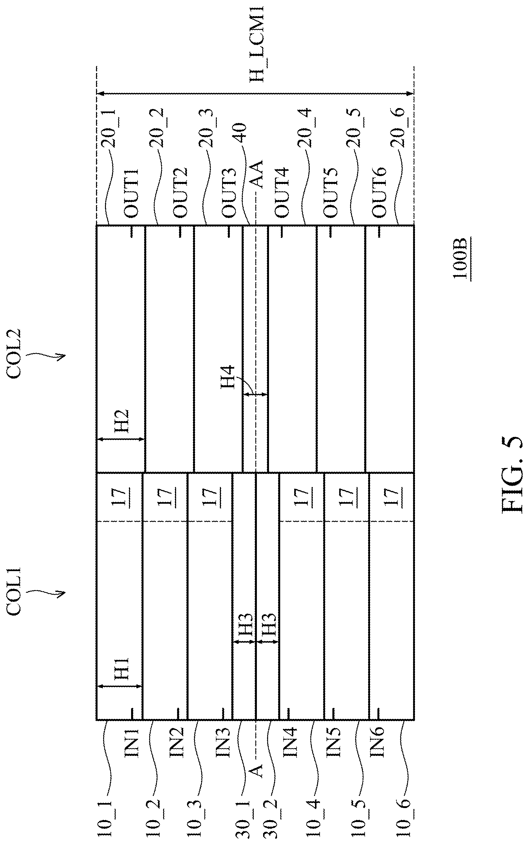 Patent US12622316 Figure 6 – Semiconductor structure of cell array formed by cells with hybrid cell heights