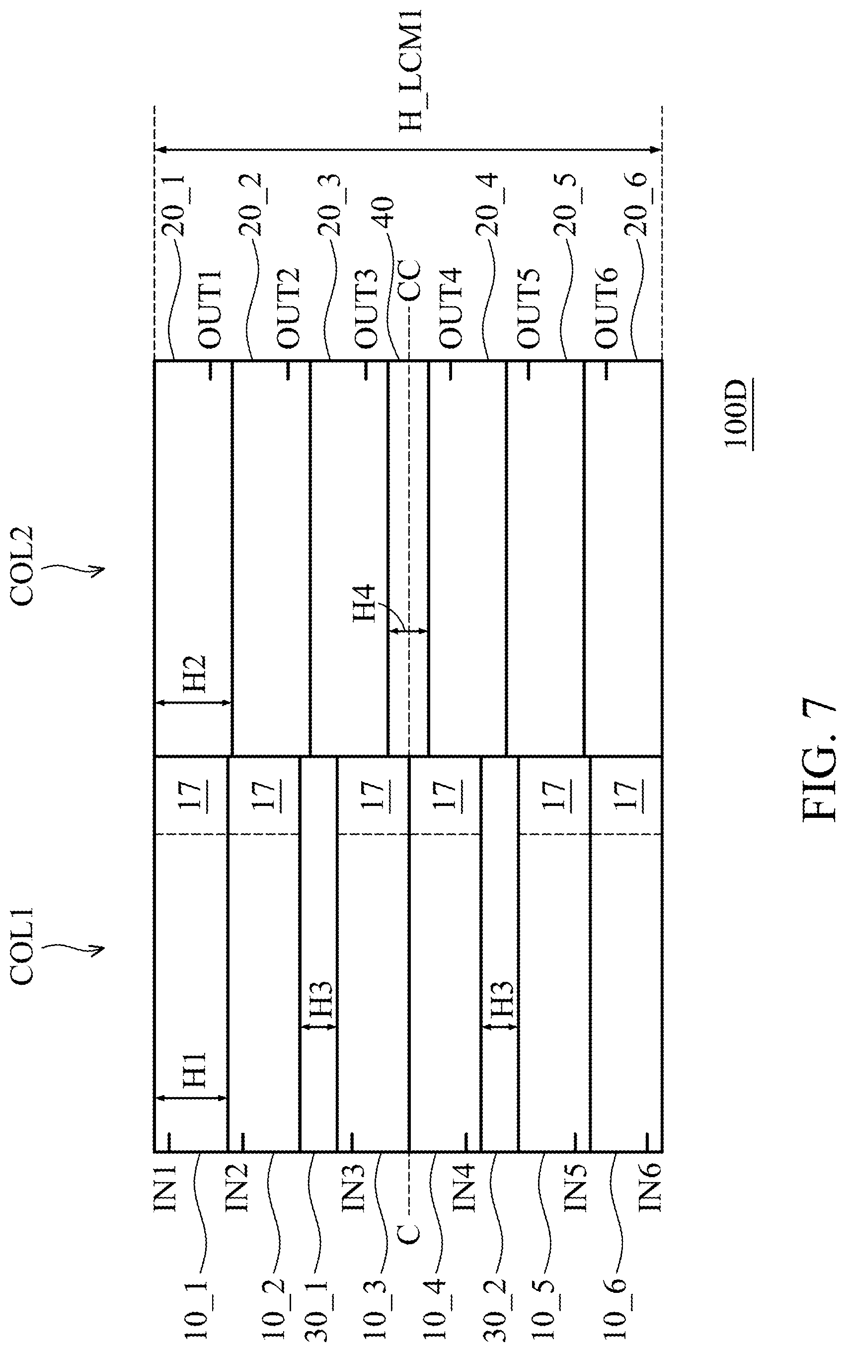 Patent US12622316 Figure 8 – Semiconductor structure of cell array formed by cells with hybrid cell heights