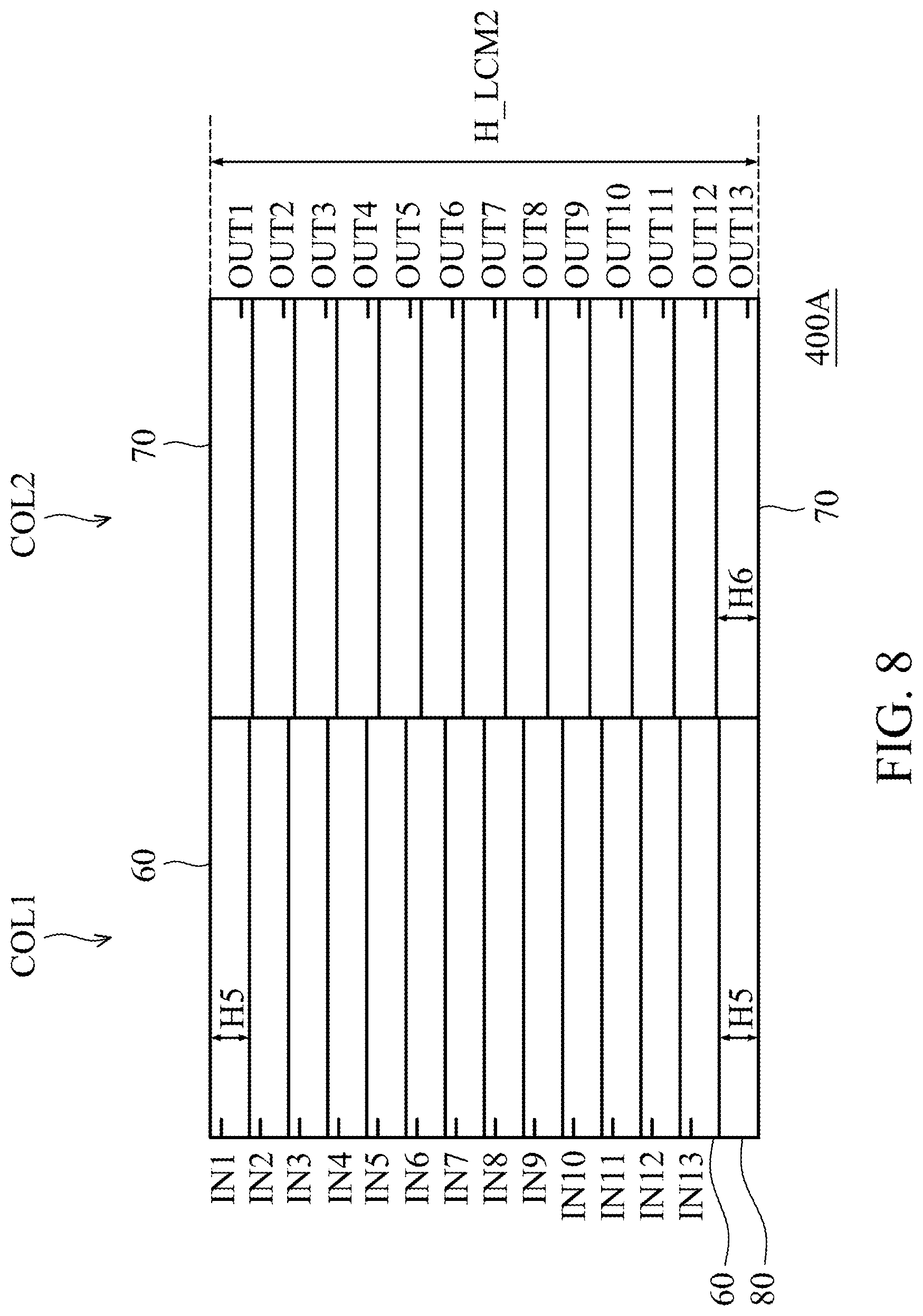 Patent US12622316 Figure 9 – Semiconductor structure of cell array formed by cells with hybrid cell heights