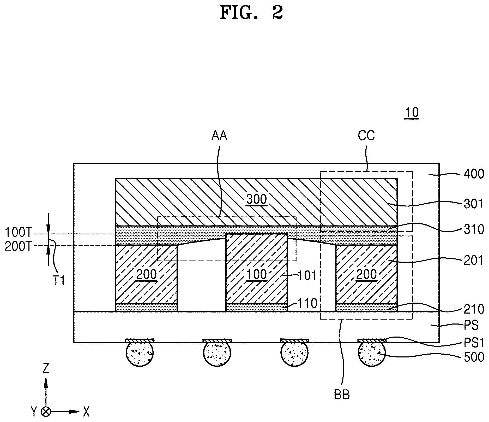 Patent US12622320 Figure 2 – Semiconductor package