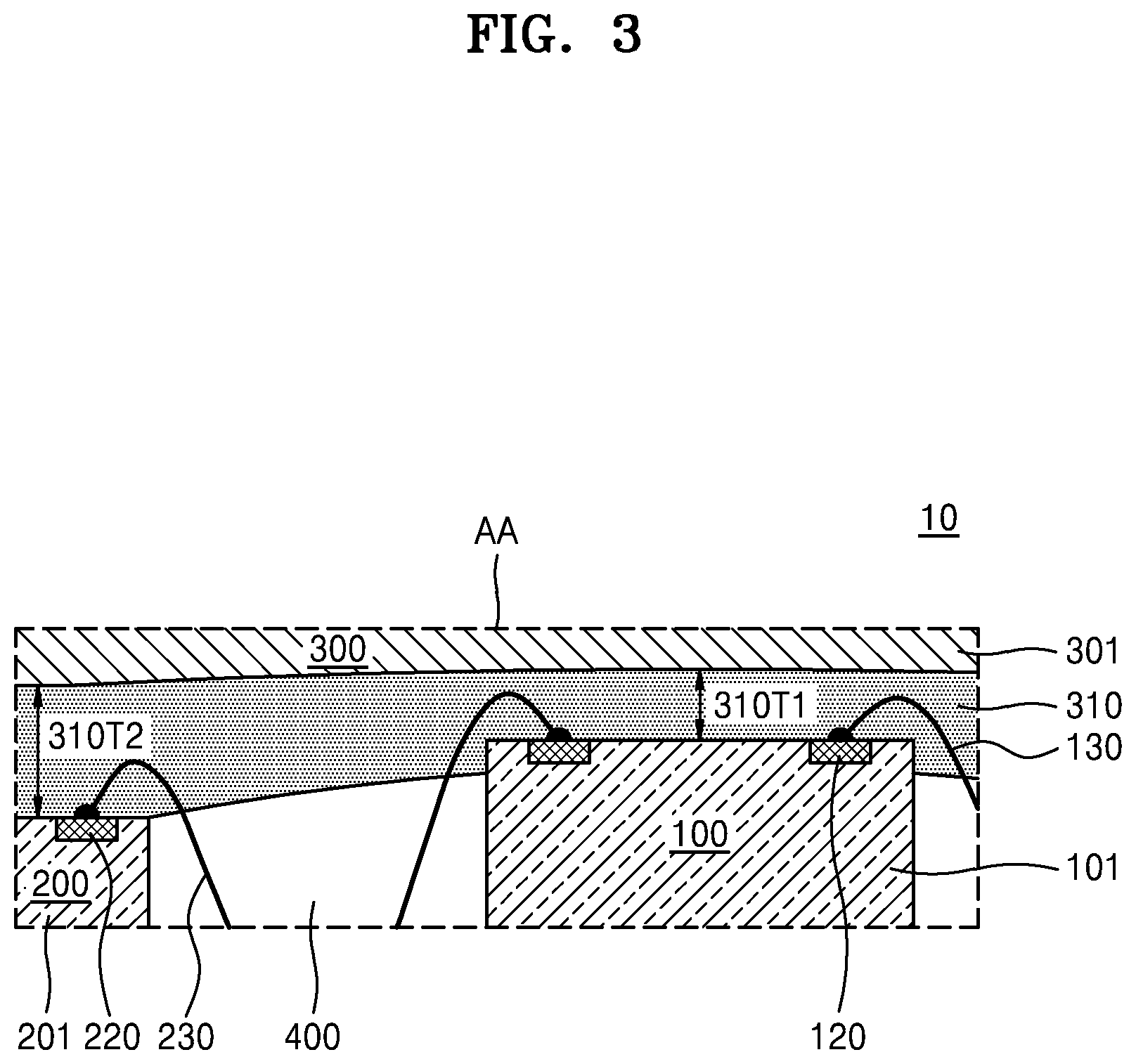 Patent US12622320 Figure 3 – Semiconductor package