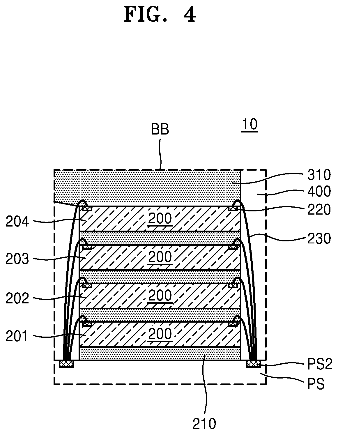 Patent US12622320 Figure 4 – Semiconductor package