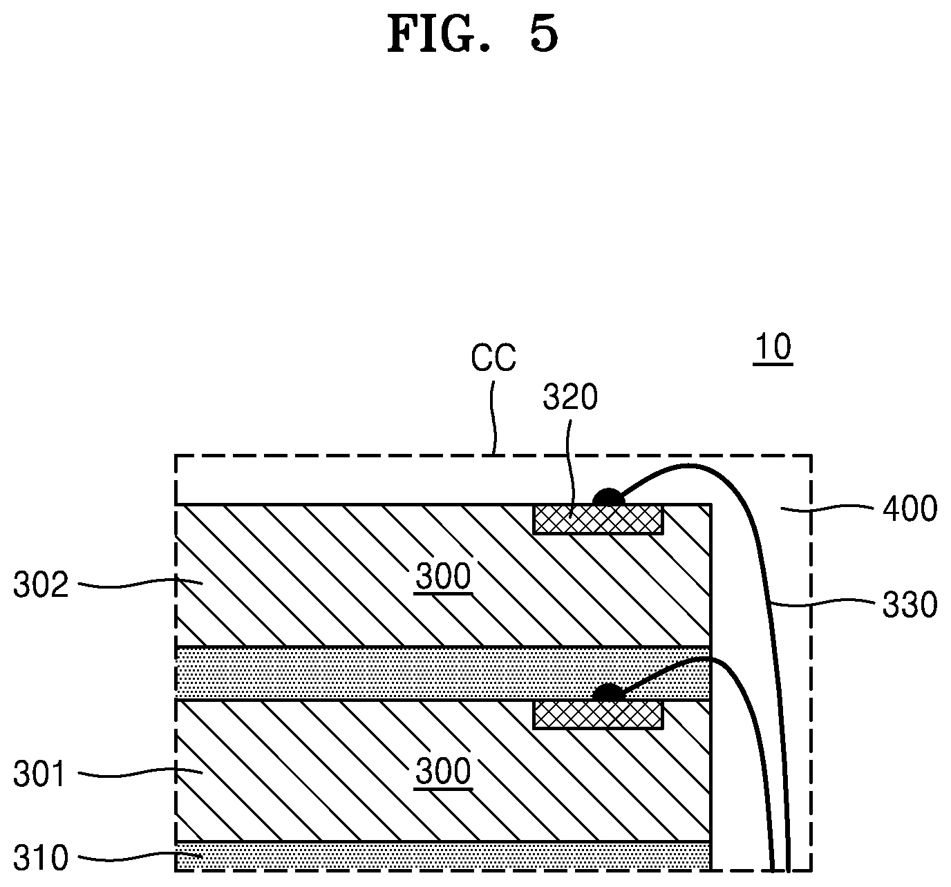 Patent US12622320 Figure 5 – Semiconductor package
